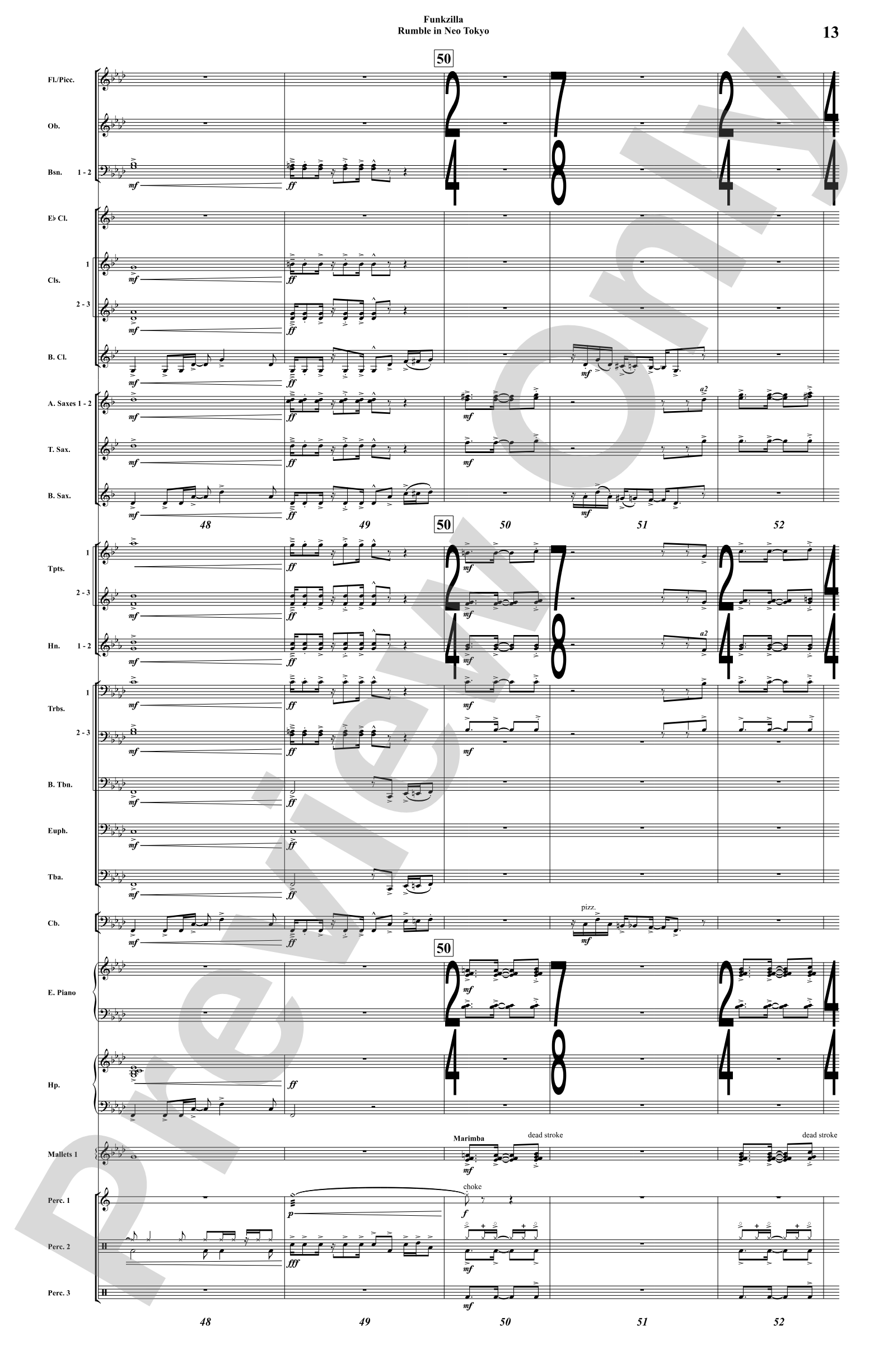 Funkzilla: Rumble in Neo Tokyo: Concert Band Conductor Score & Parts