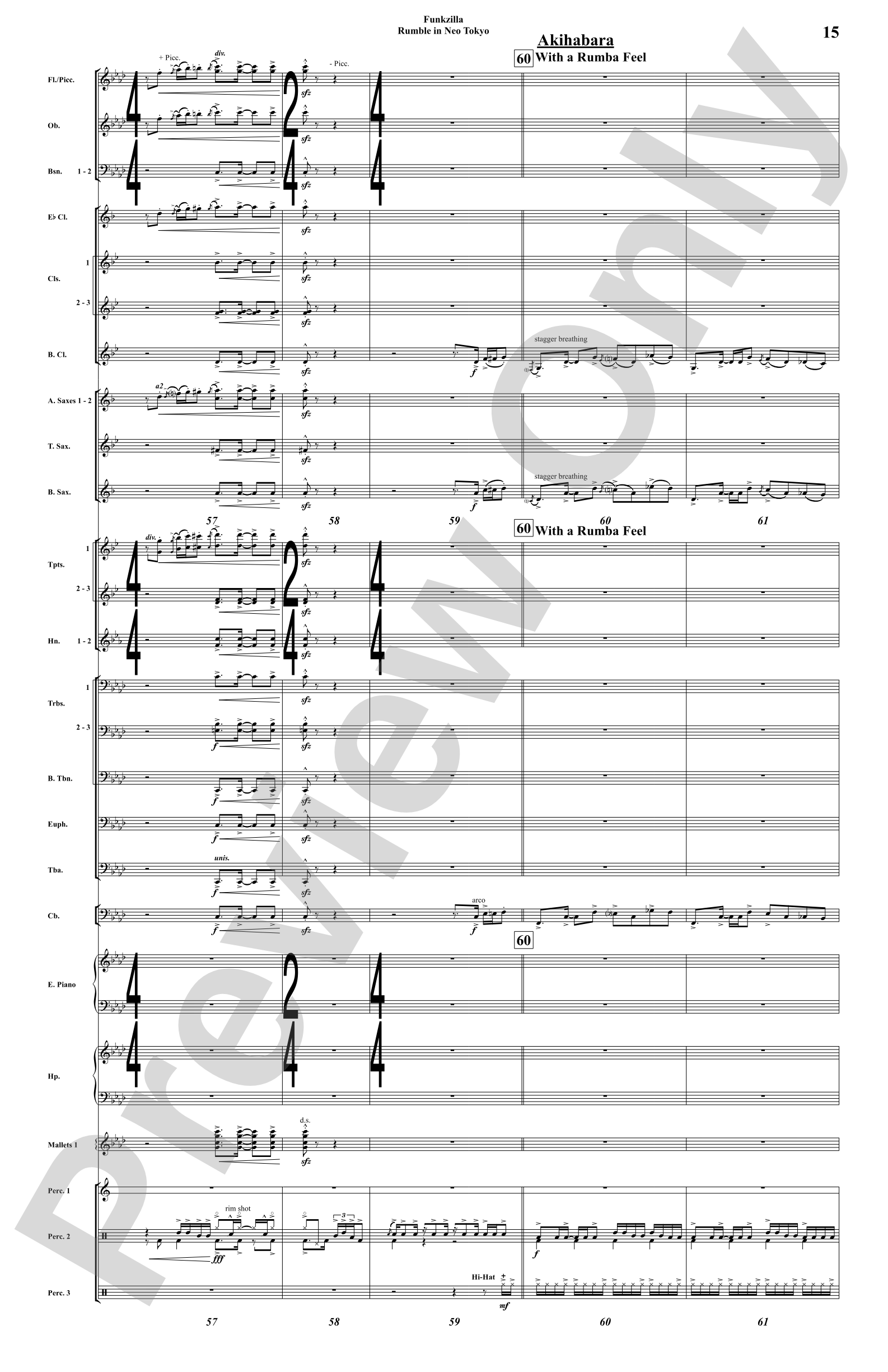 Funkzilla: Rumble in Neo Tokyo: Concert Band Conductor Score & Parts