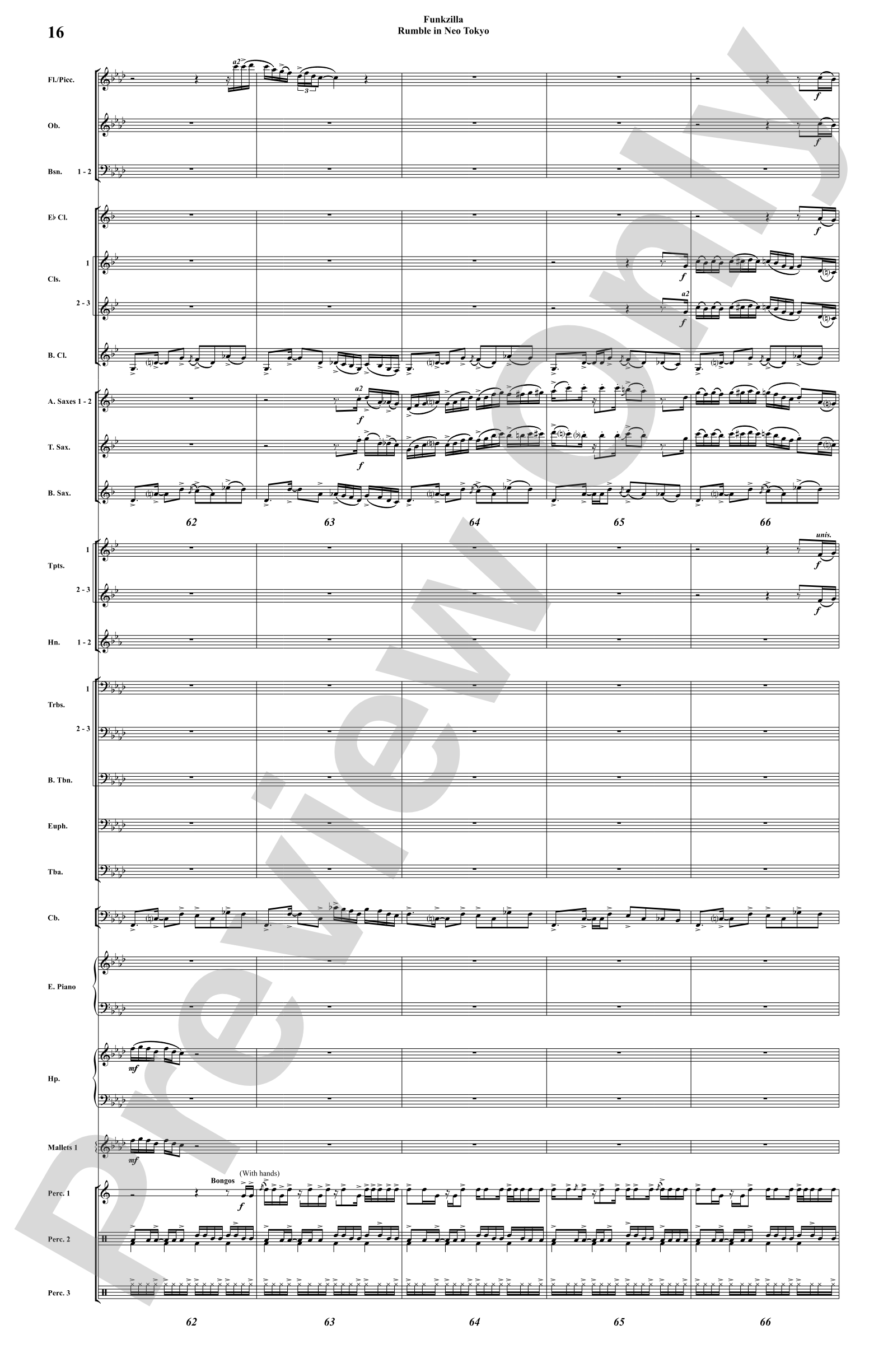 Funkzilla: Rumble in Neo Tokyo: Concert Band Conductor Score & Parts