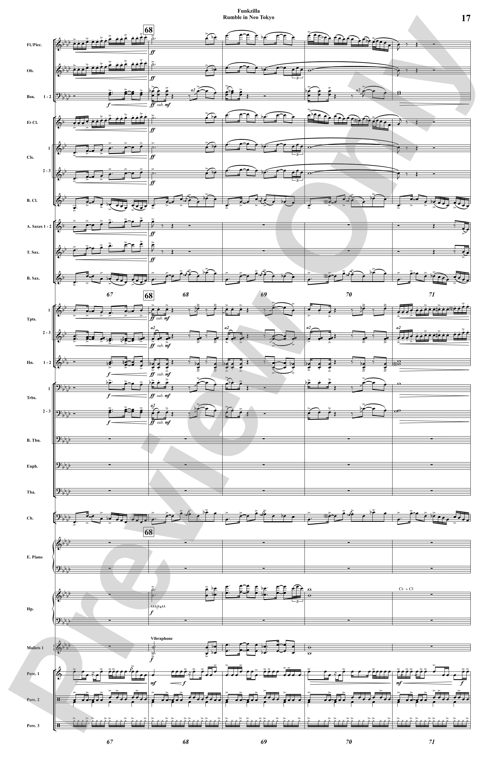 Funkzilla: Rumble in Neo Tokyo: Concert Band Conductor Score & Parts