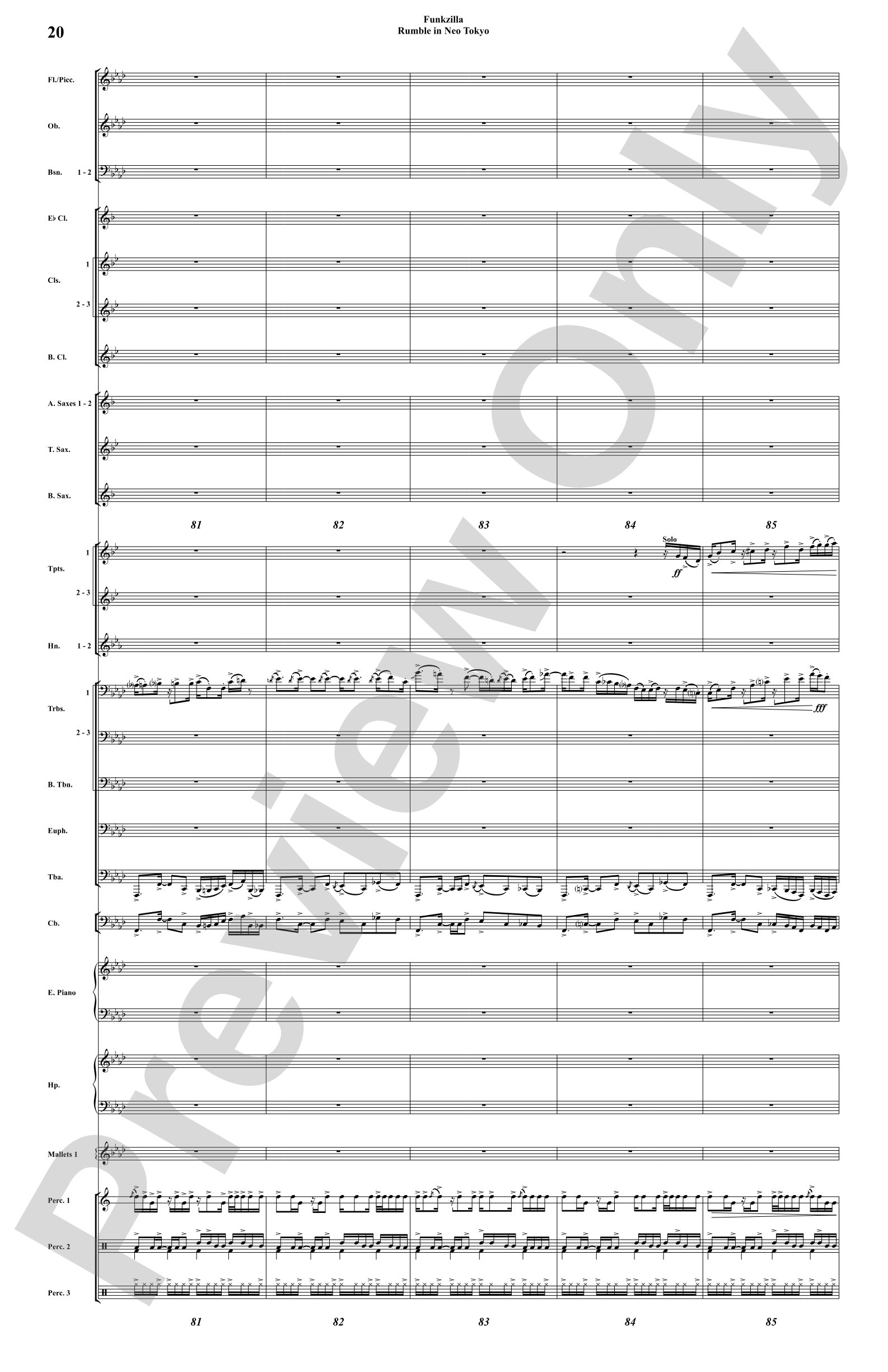 Funkzilla: Rumble in Neo Tokyo: Concert Band Conductor Score & Parts