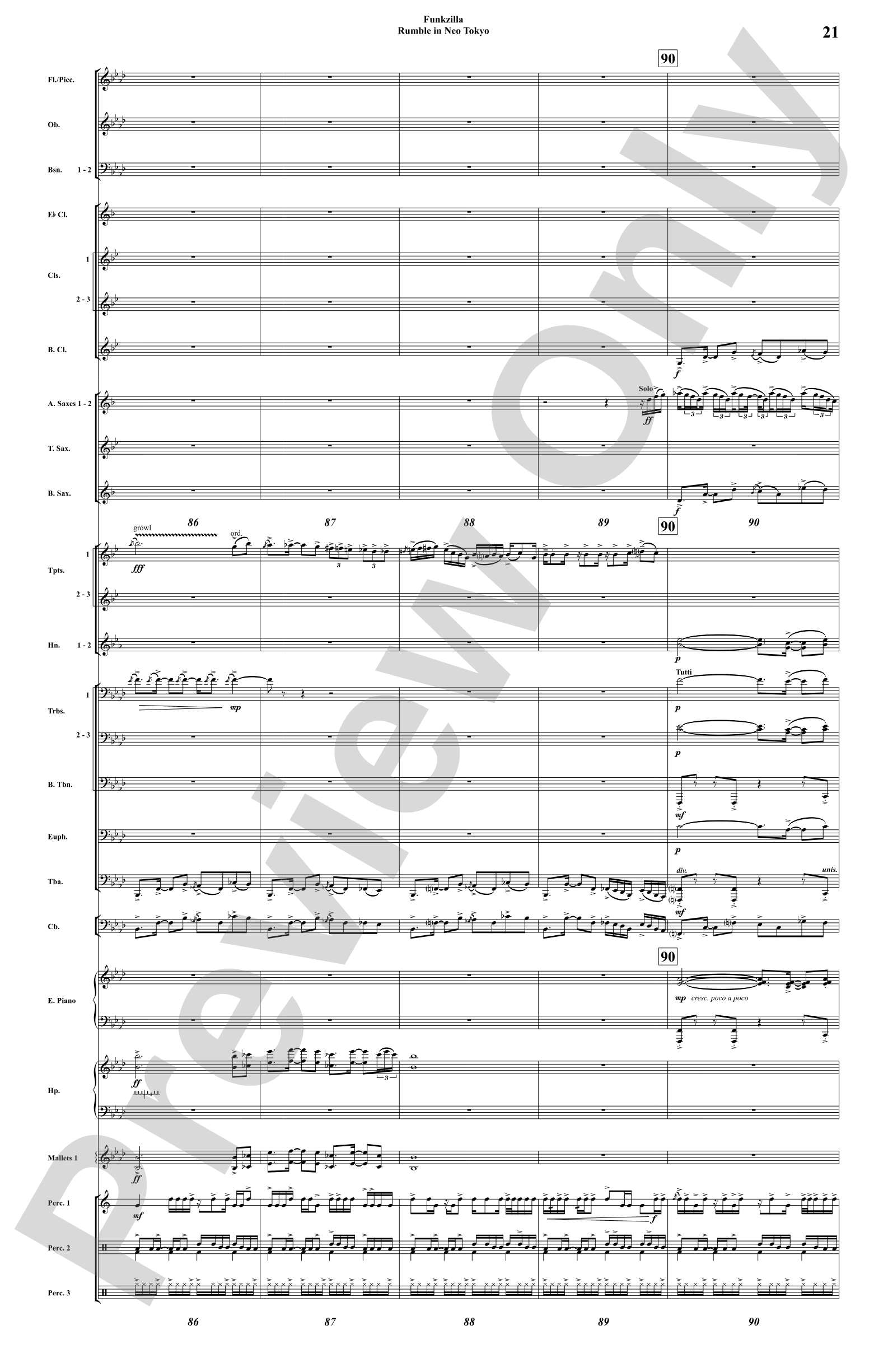 Funkzilla: Rumble in Neo Tokyo: Concert Band Conductor Score & Parts