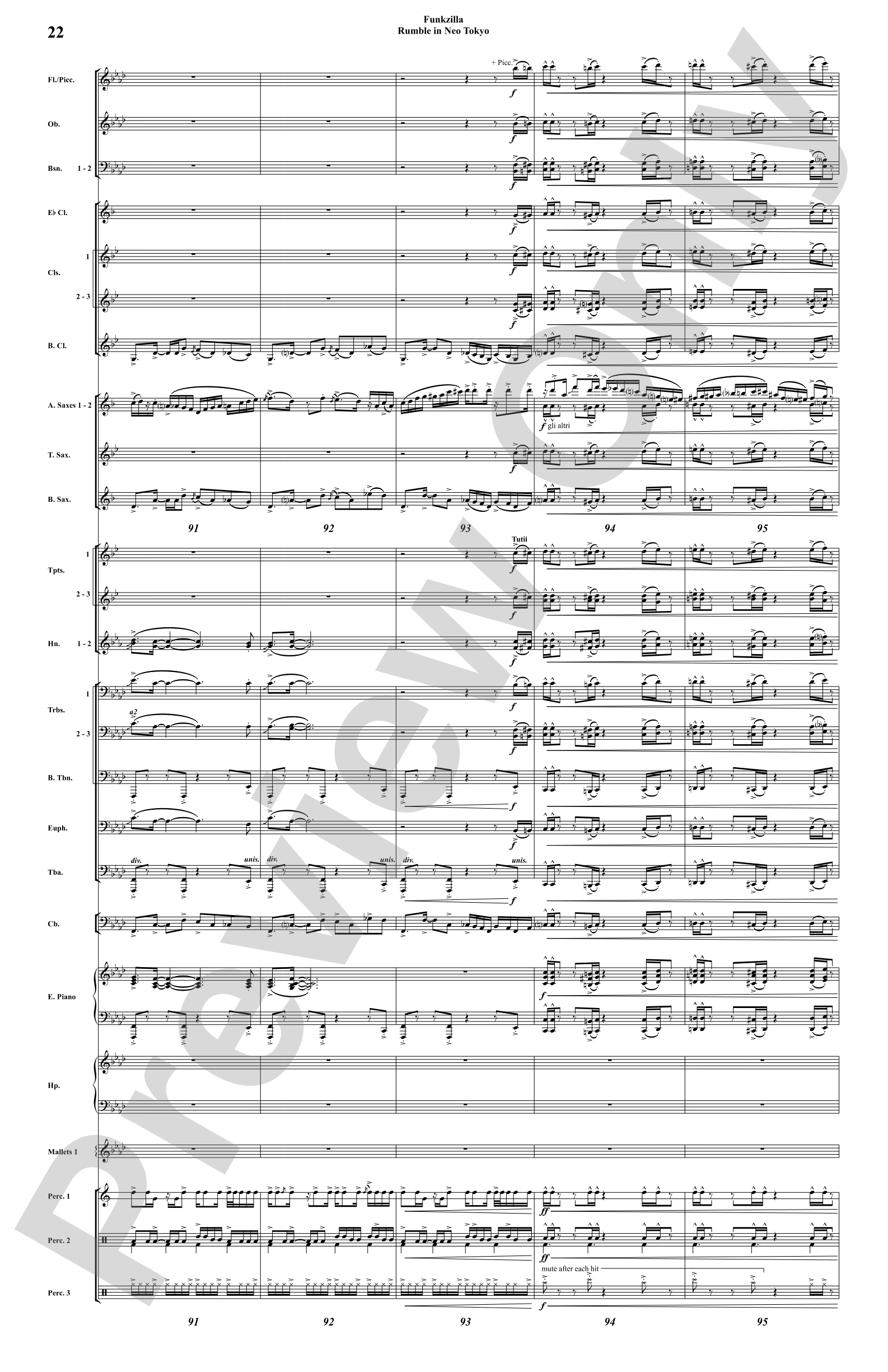 Funkzilla: Rumble in Neo Tokyo: Concert Band Conductor Score & Parts