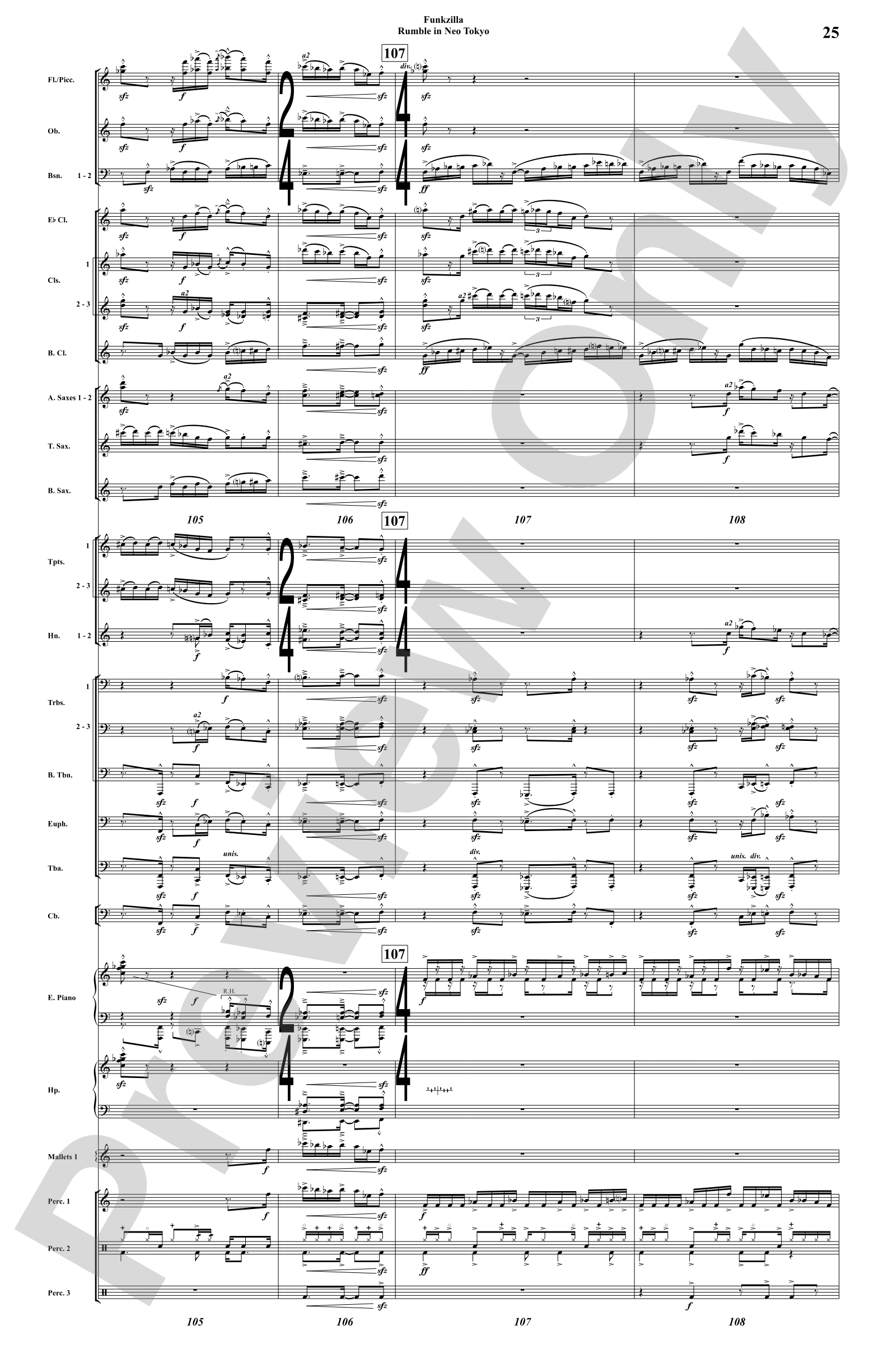 Funkzilla: Rumble in Neo Tokyo: Concert Band Conductor Score & Parts