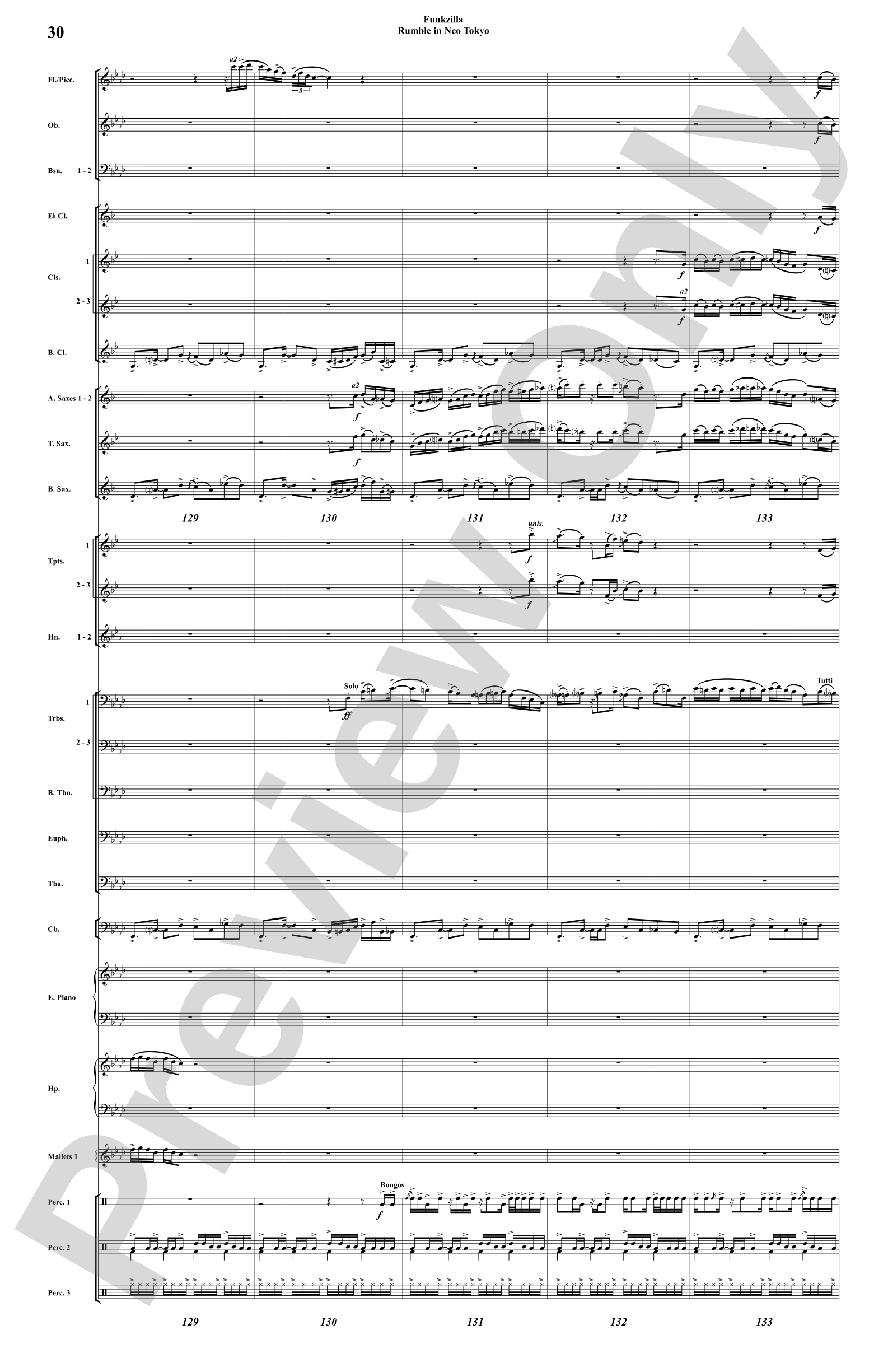 Funkzilla: Rumble in Neo Tokyo: Concert Band Conductor Score & Parts