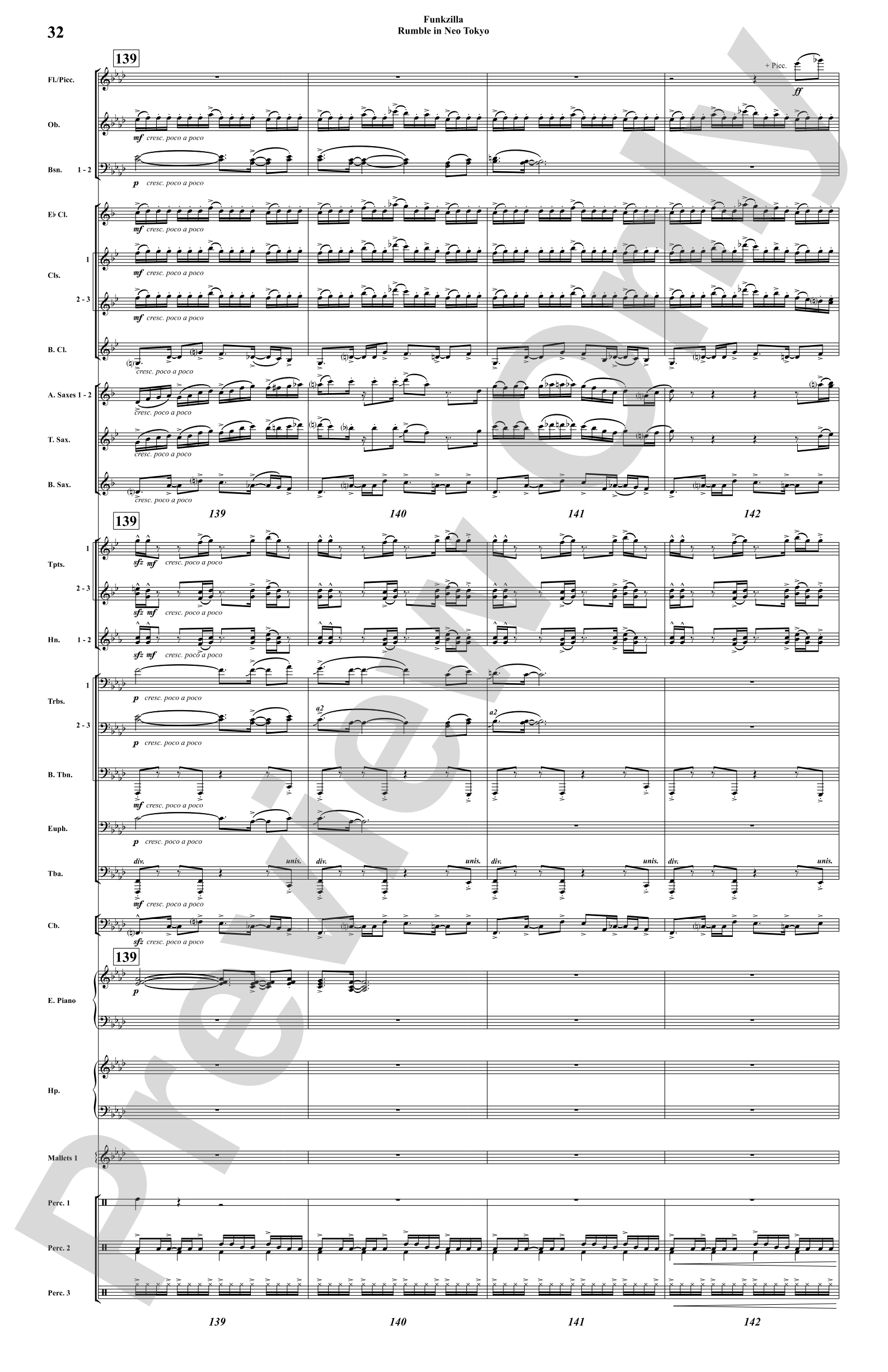 Funkzilla: Rumble in Neo Tokyo: Concert Band Conductor Score & Parts