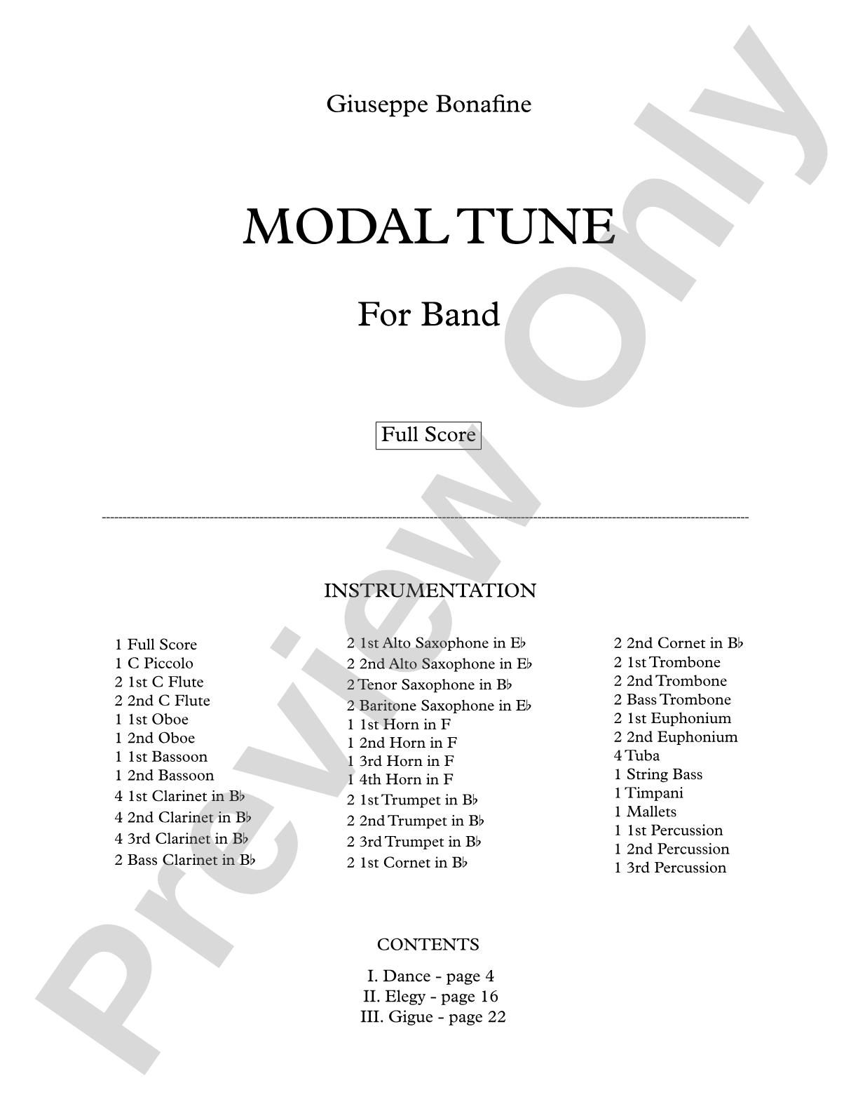 Modal Tune: Concert Band Conductor Score & Parts