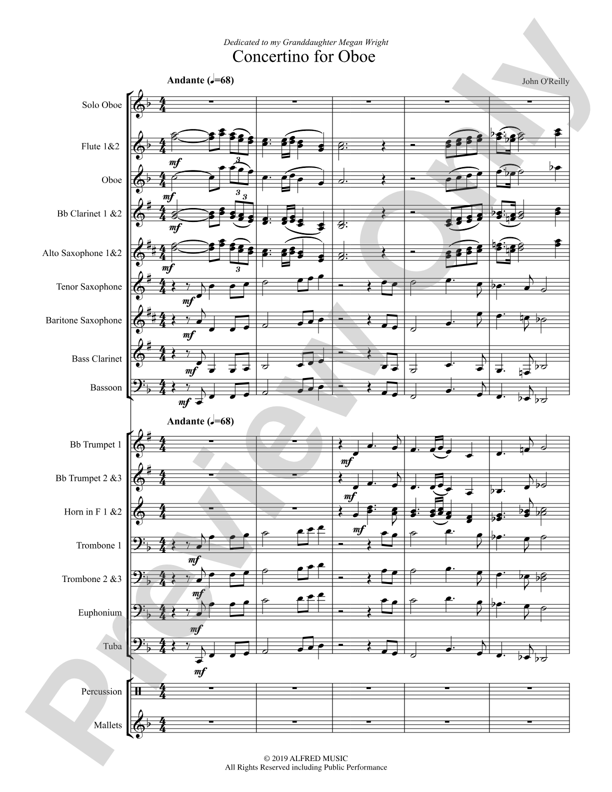 Concertino for Oboe: Score