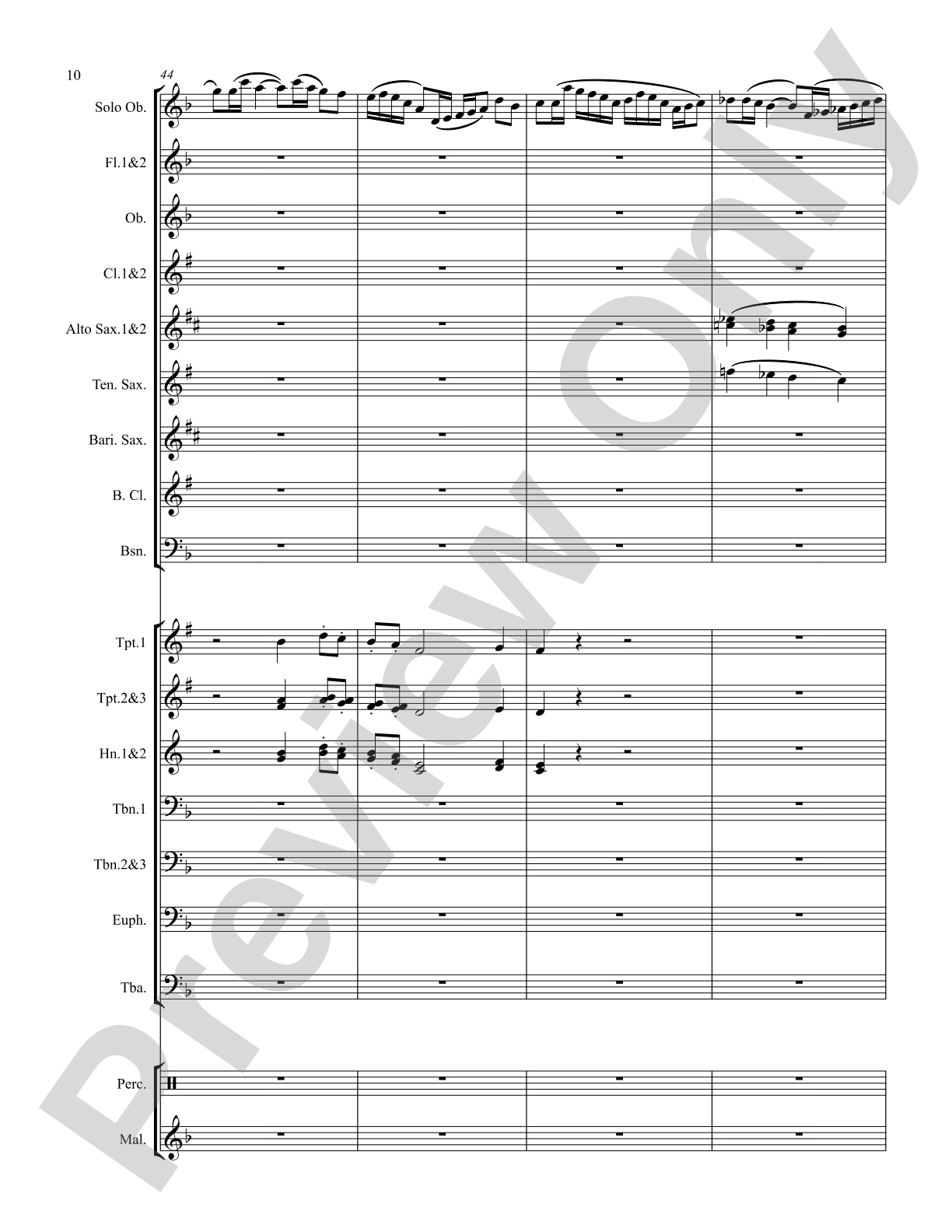 Concertino for Oboe: Score