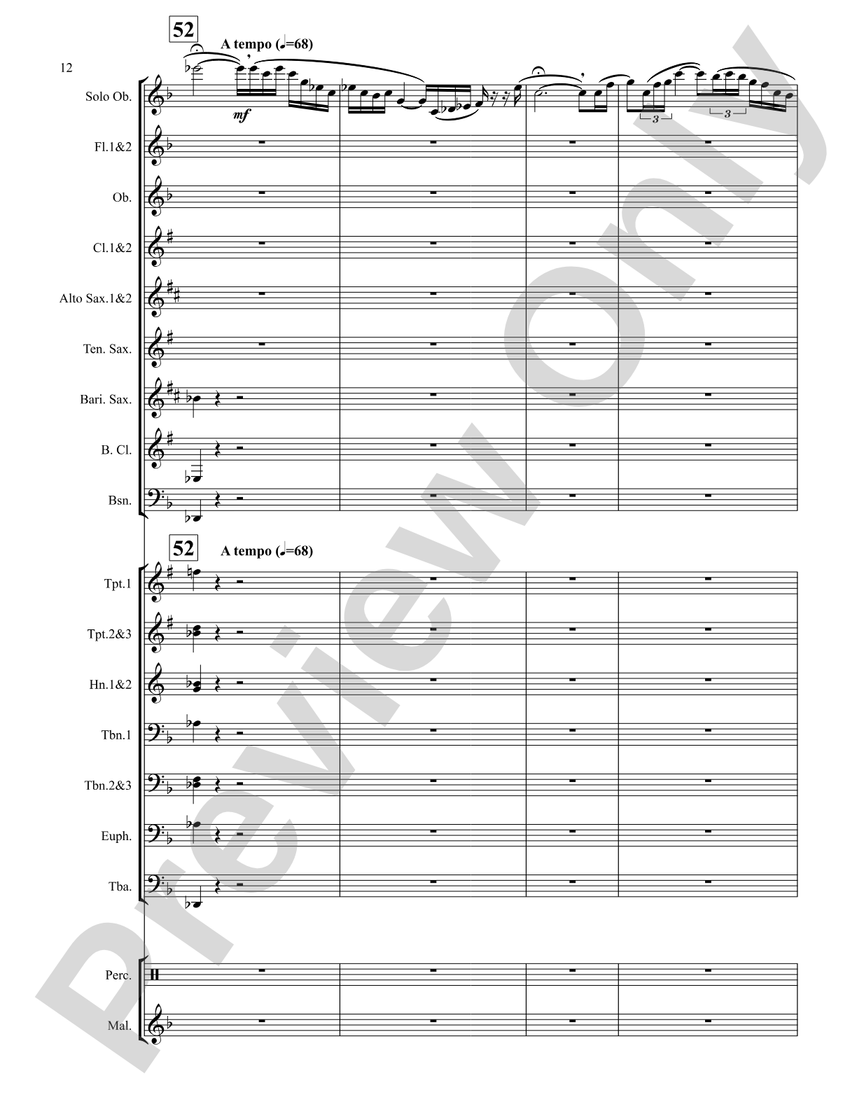 Concertino for Oboe: Score