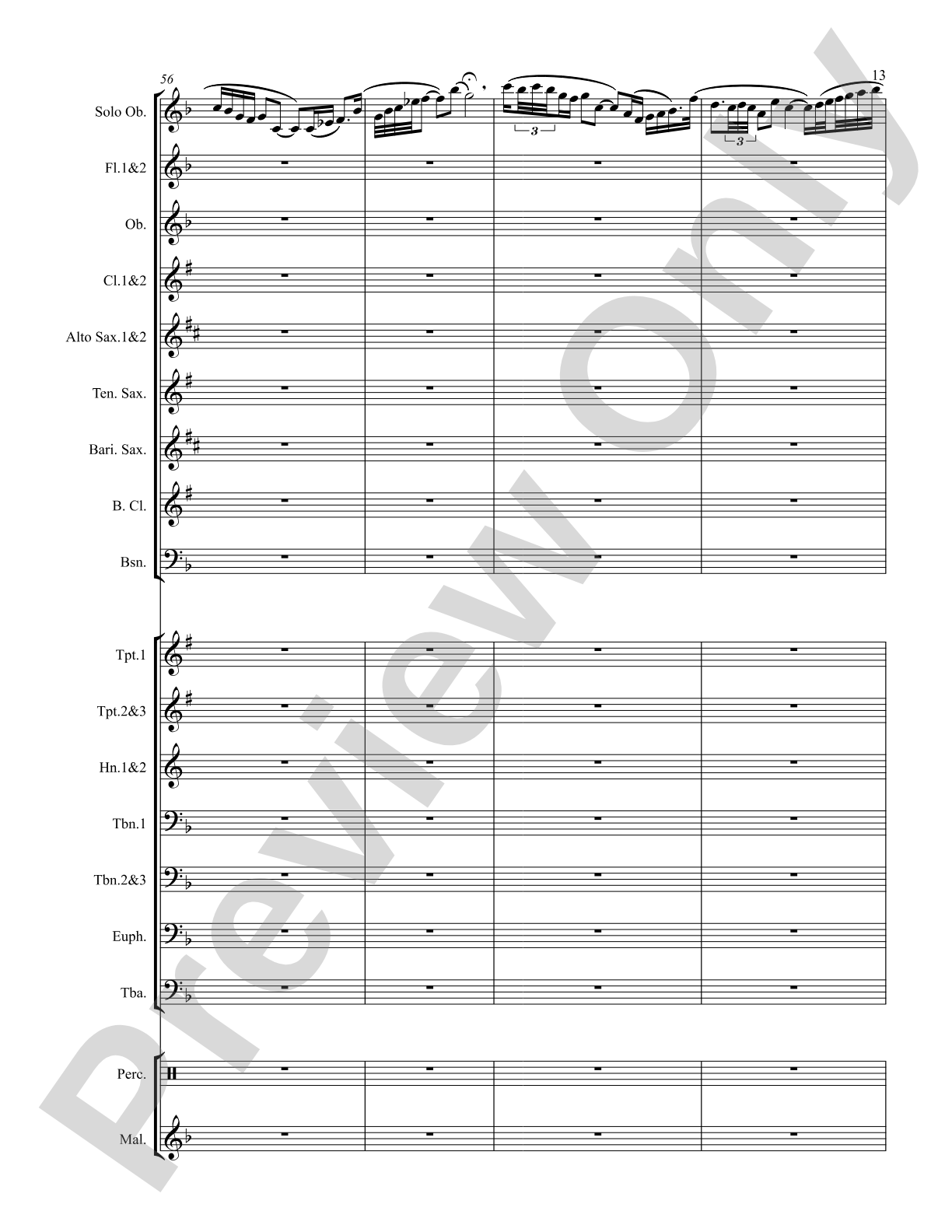 Concertino for Oboe: Score