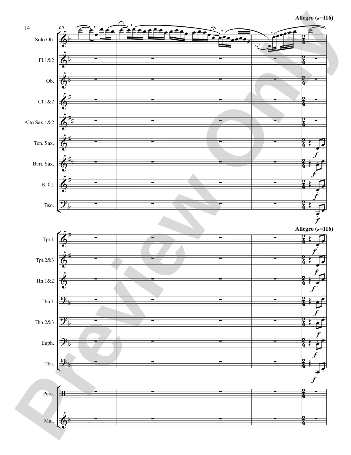 Concertino for Oboe: Score