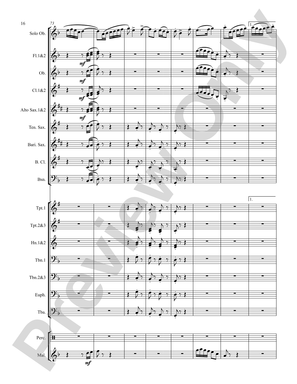 Concertino for Oboe: Score