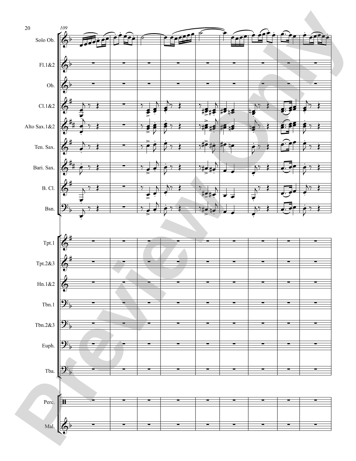 Concertino for Oboe: Score