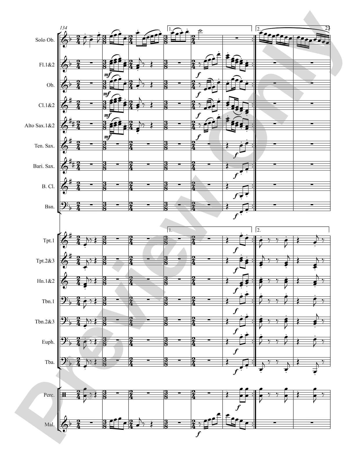 Concertino for Oboe: Score