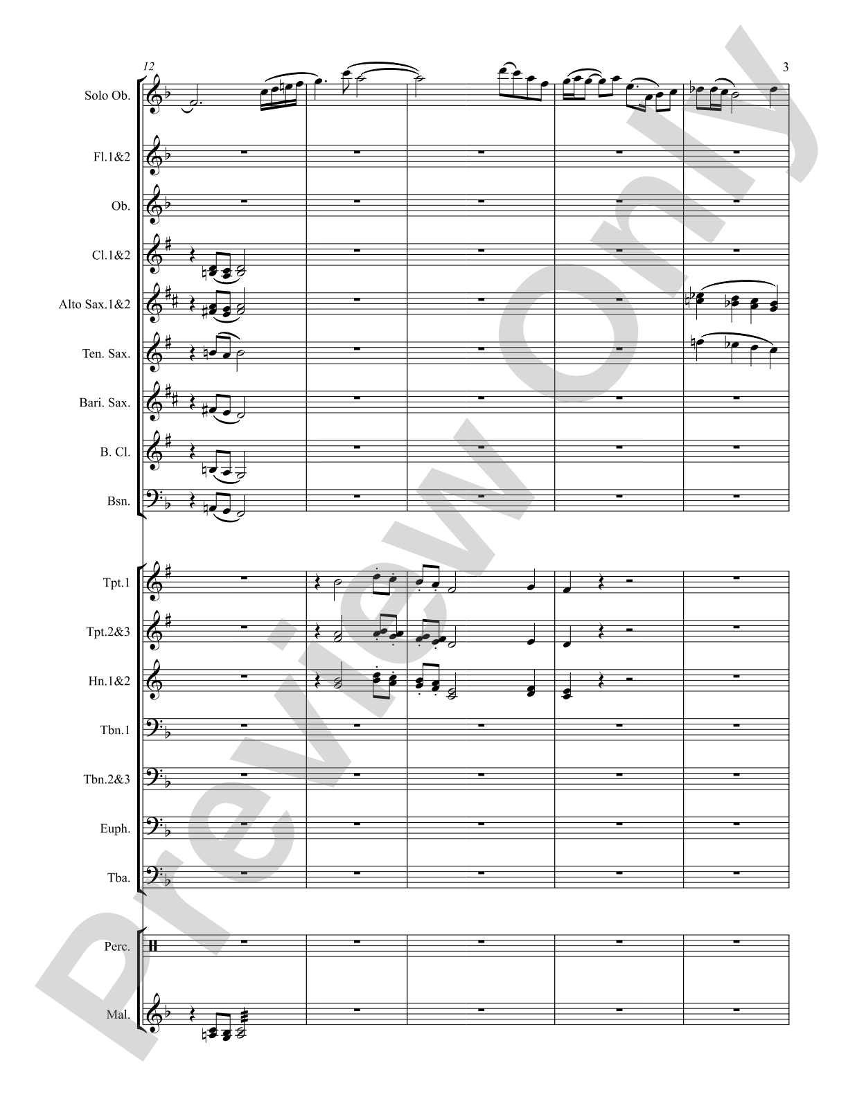 Concertino for Oboe: Score