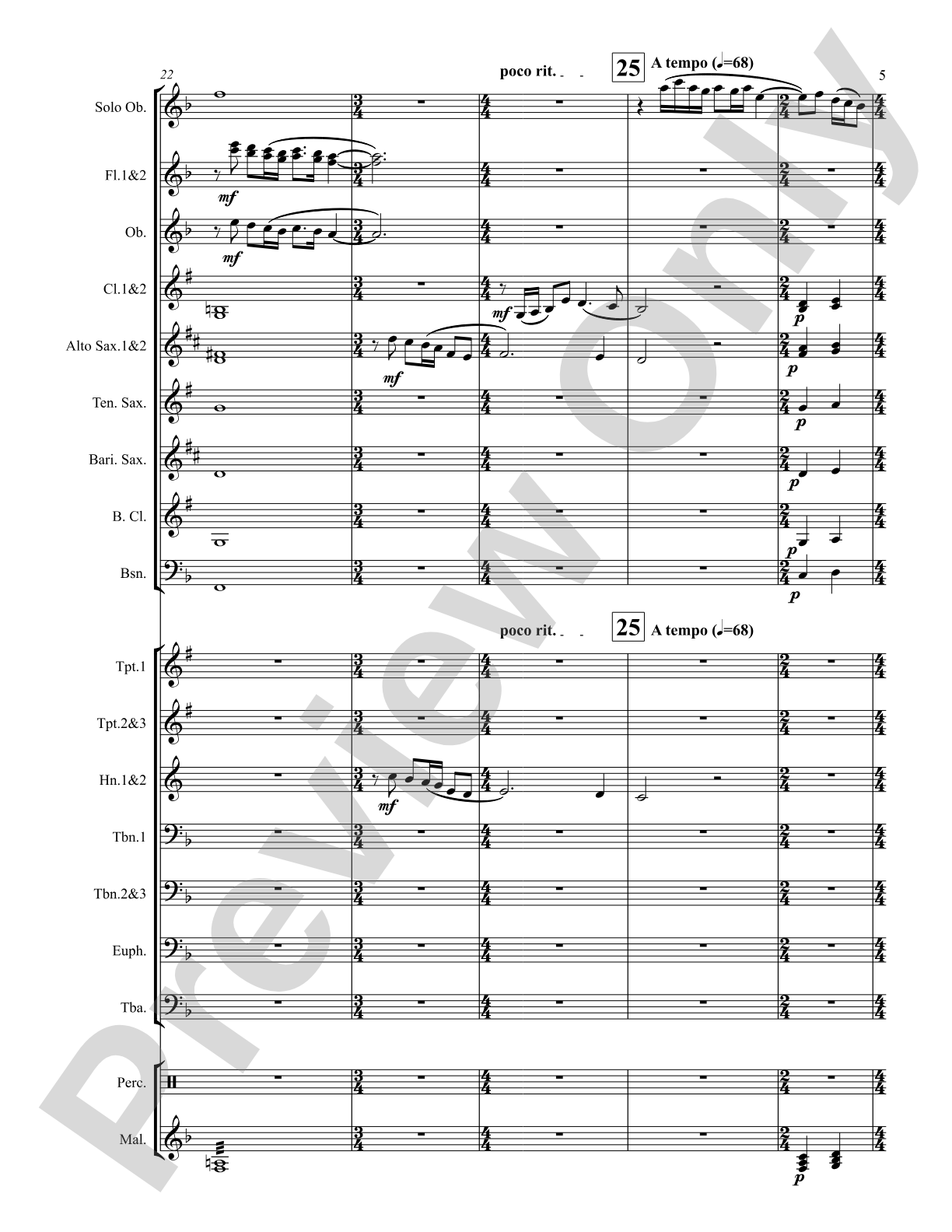 Concertino for Oboe: Score