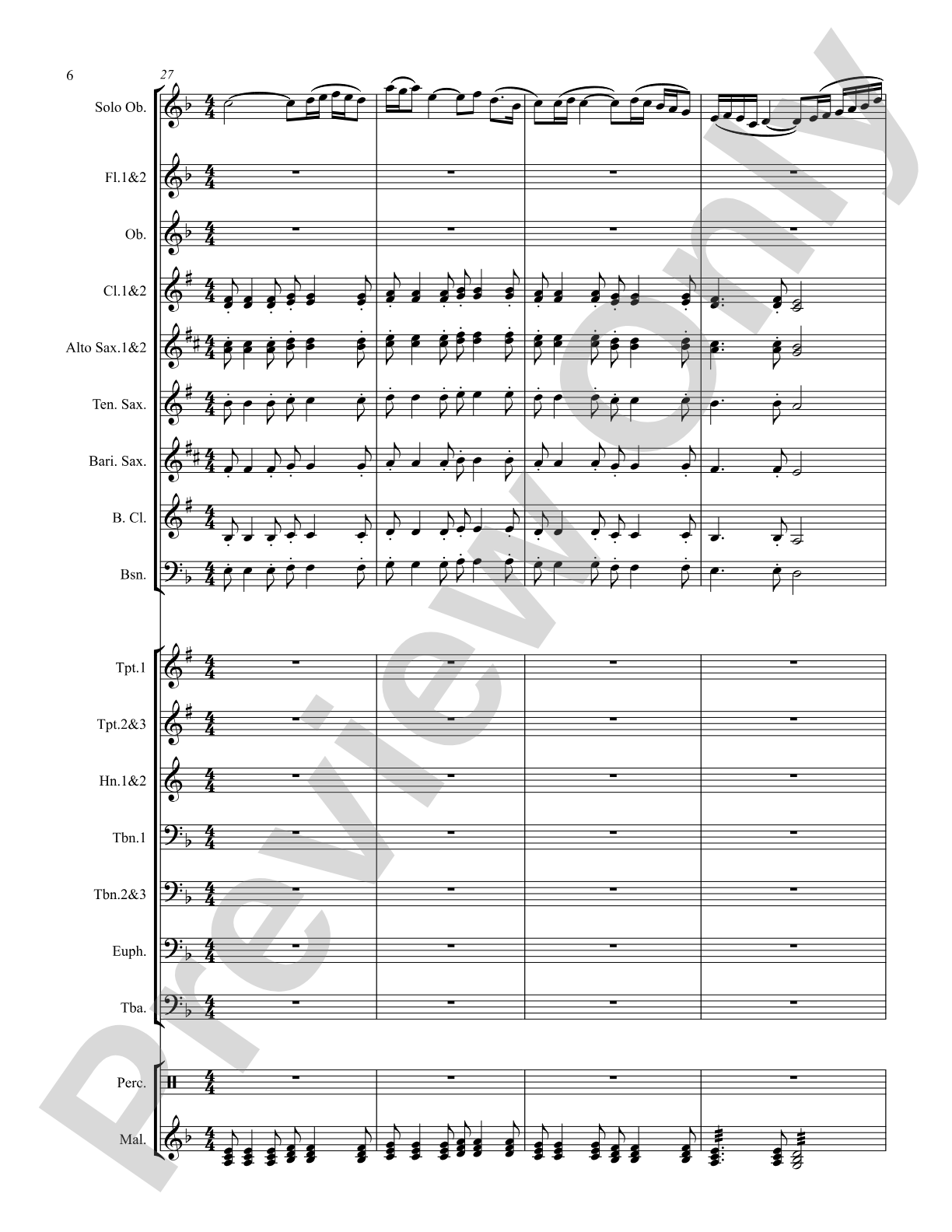 Concertino for Oboe: Score