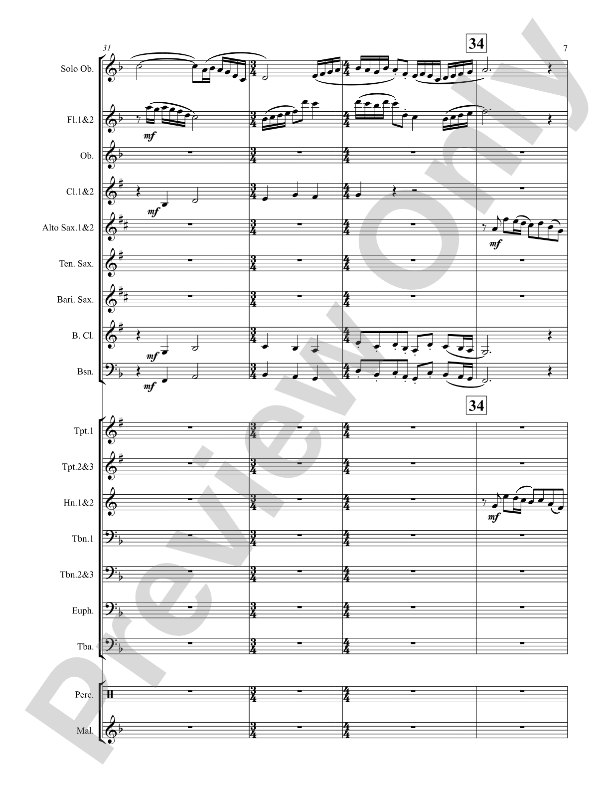 Concertino for Oboe: Score