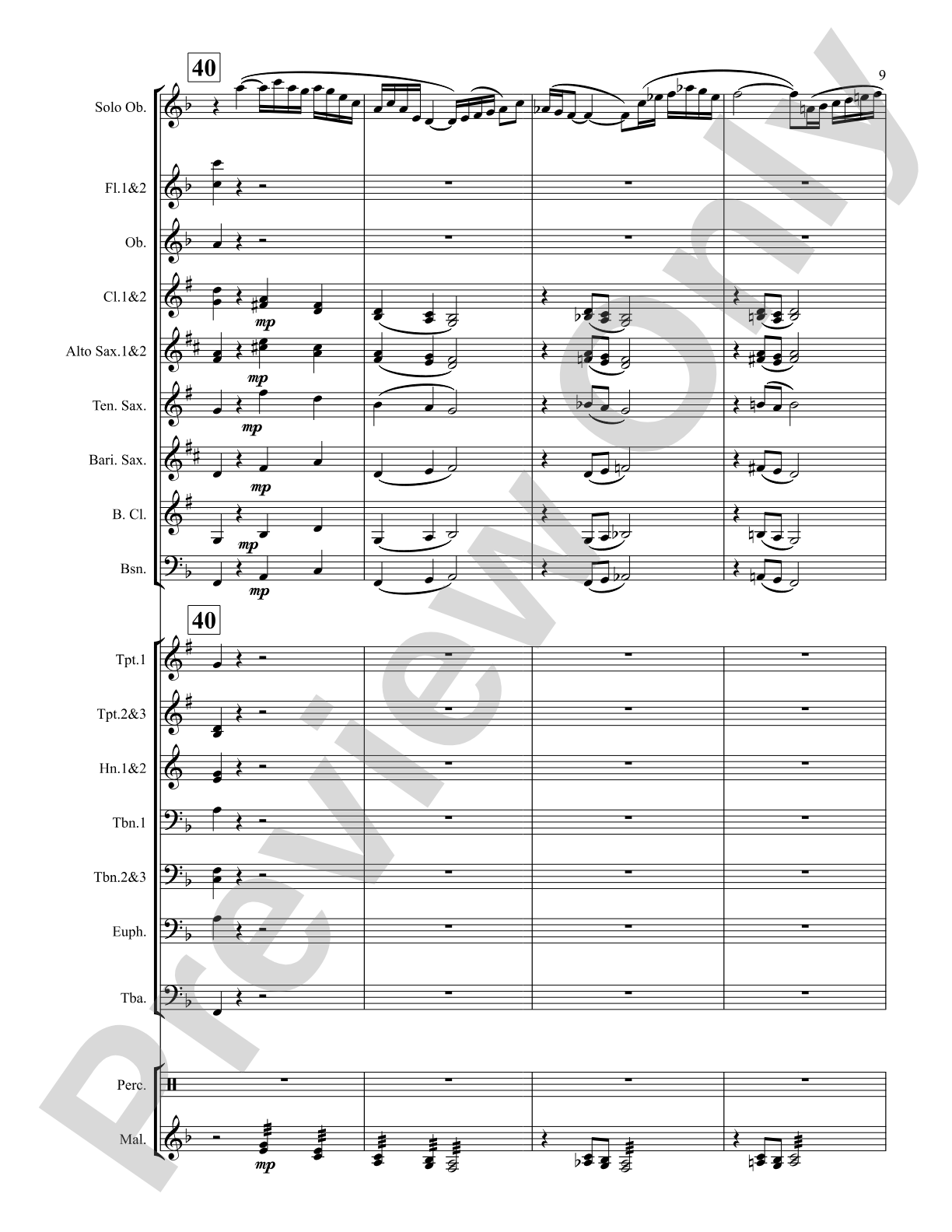 Concertino for Oboe: Score