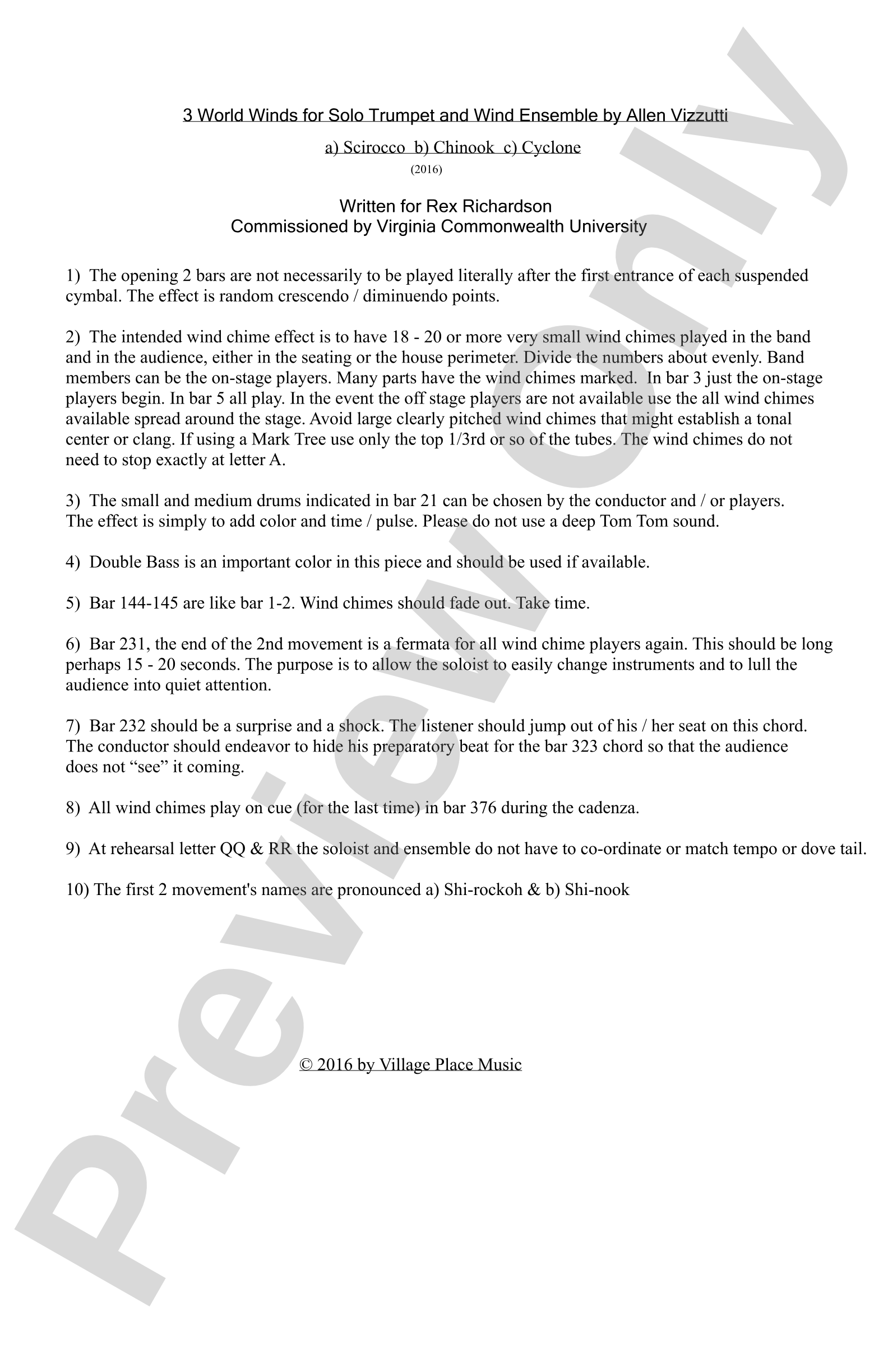 Three World Winds: Concert Band Conductor Score & Parts