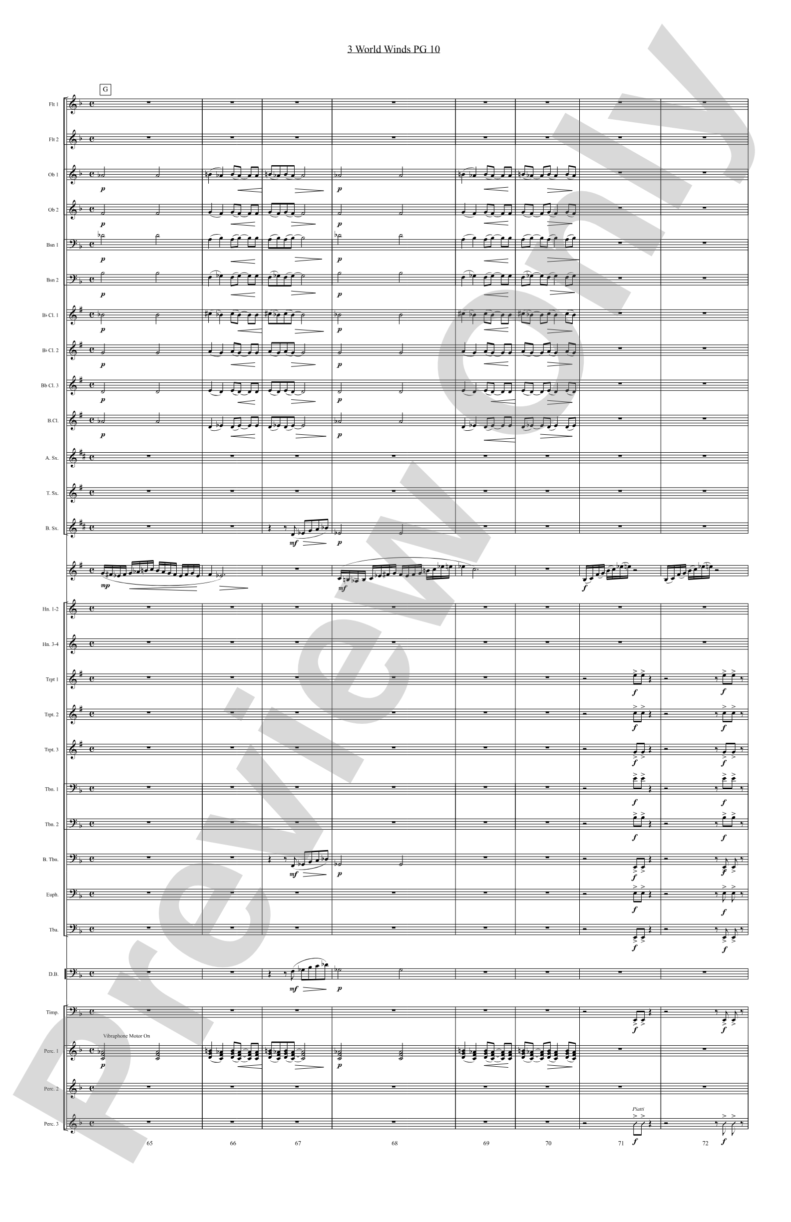 Three World Winds: Concert Band Conductor Score & Parts