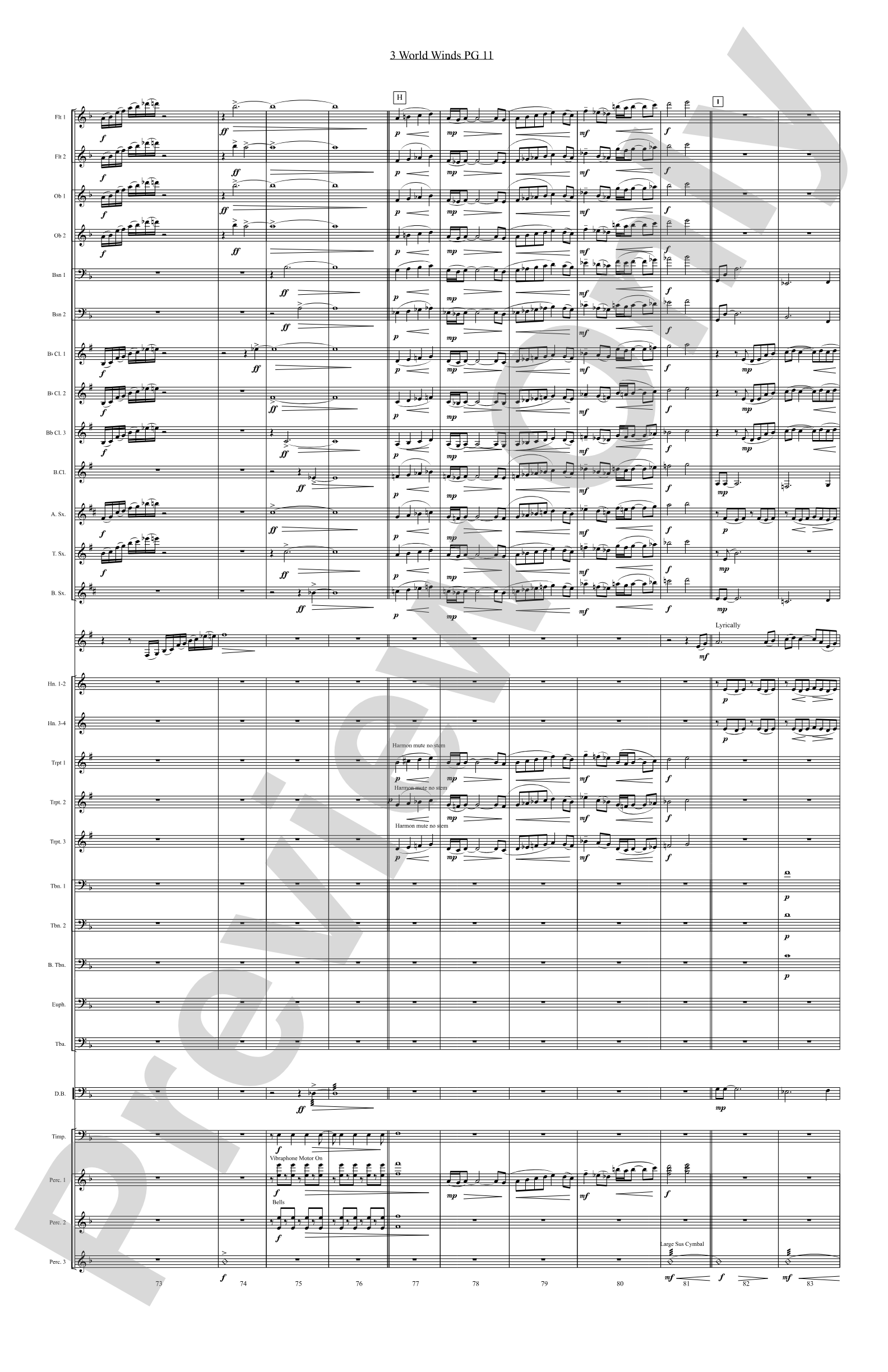Three World Winds: Concert Band Conductor Score & Parts