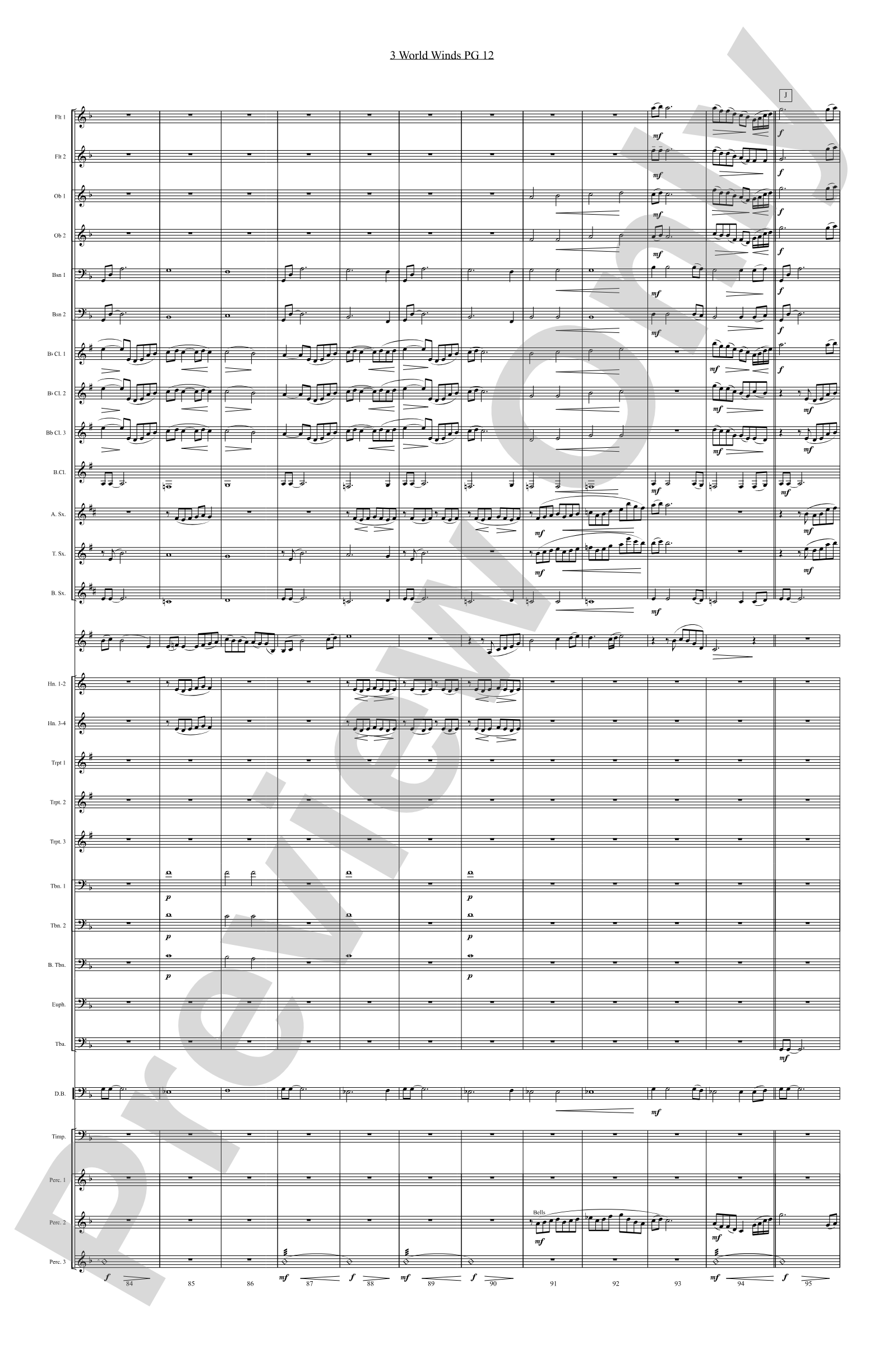 Three World Winds: Concert Band Conductor Score & Parts