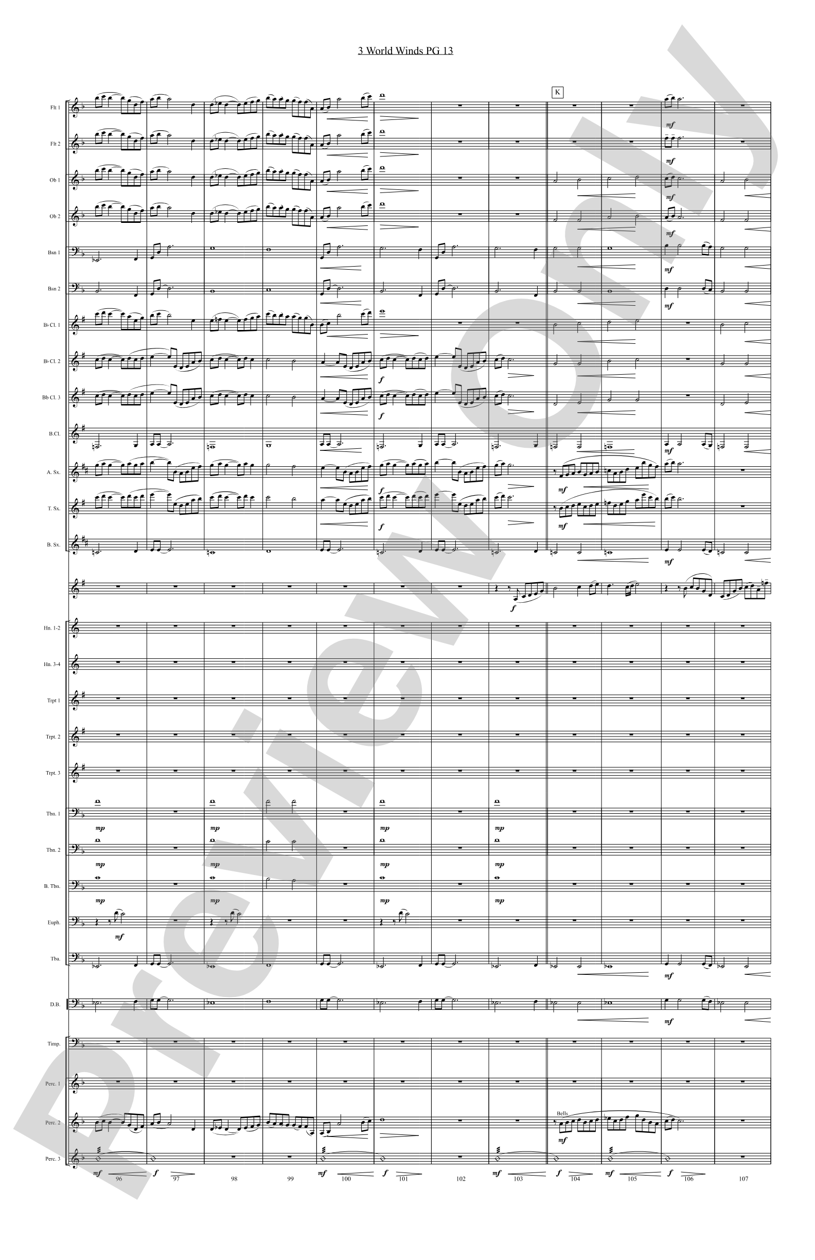 Three World Winds: Concert Band Conductor Score & Parts
