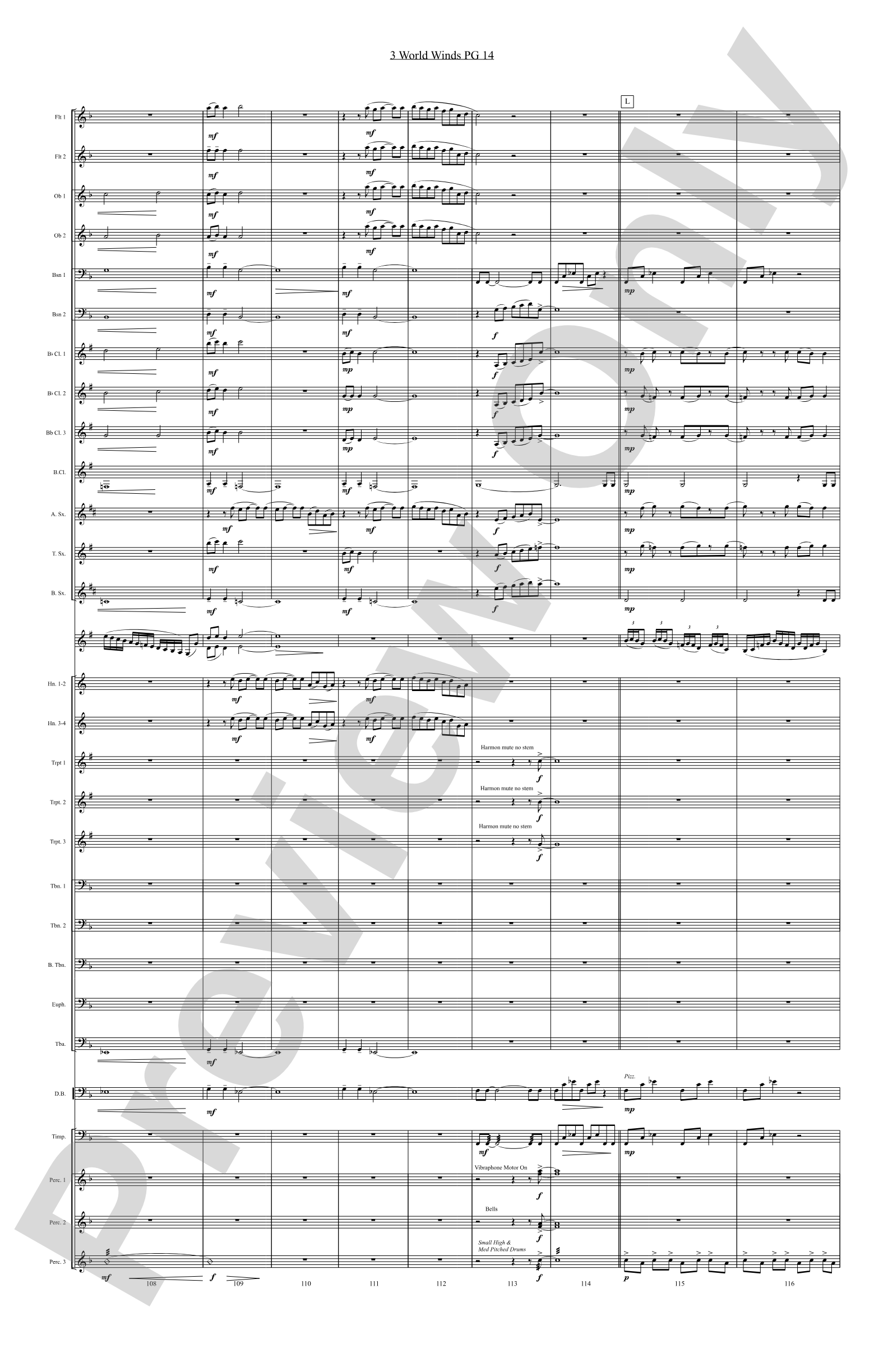 Three World Winds: Concert Band Conductor Score & Parts