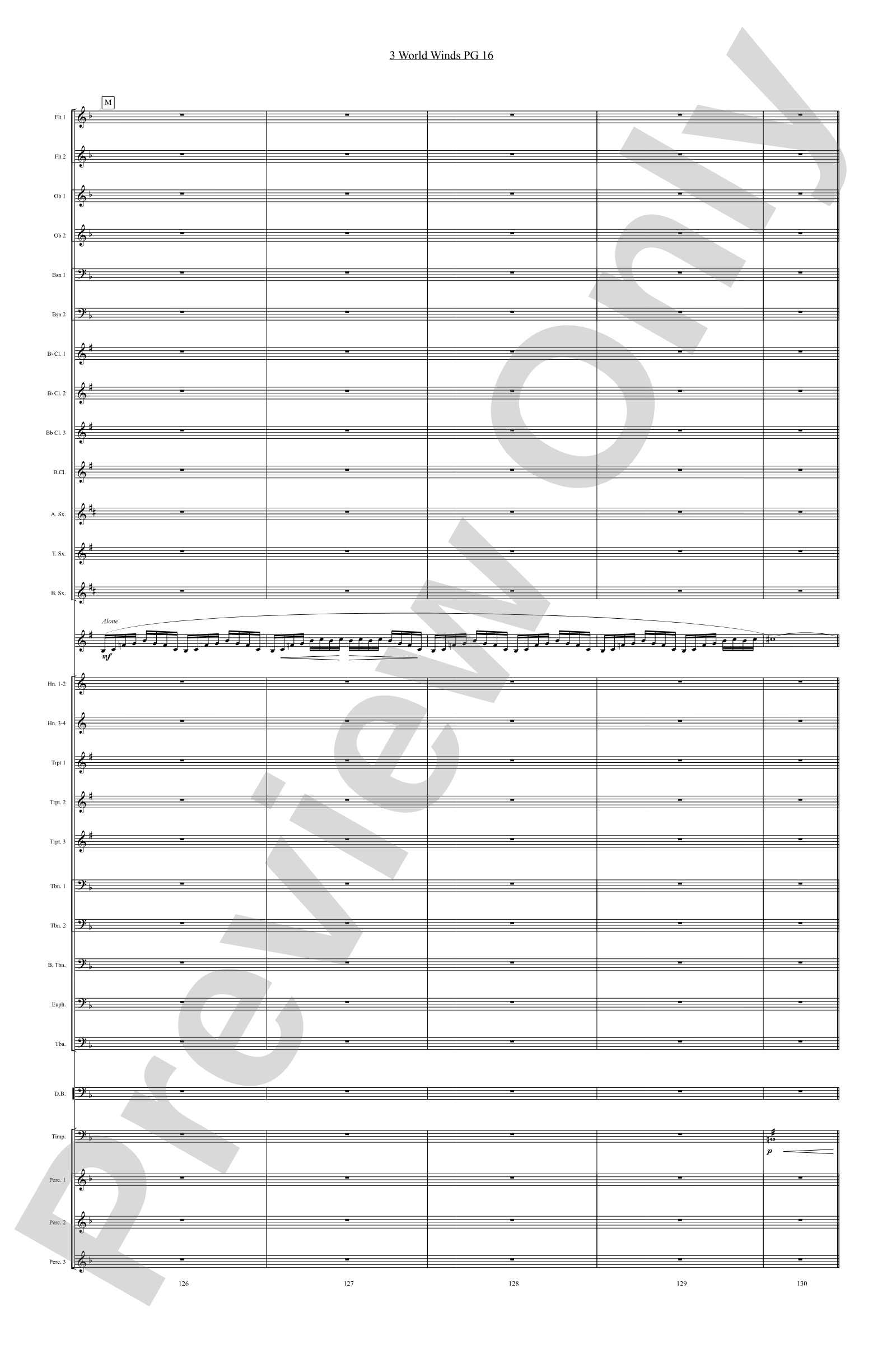 Three World Winds: Concert Band Conductor Score & Parts