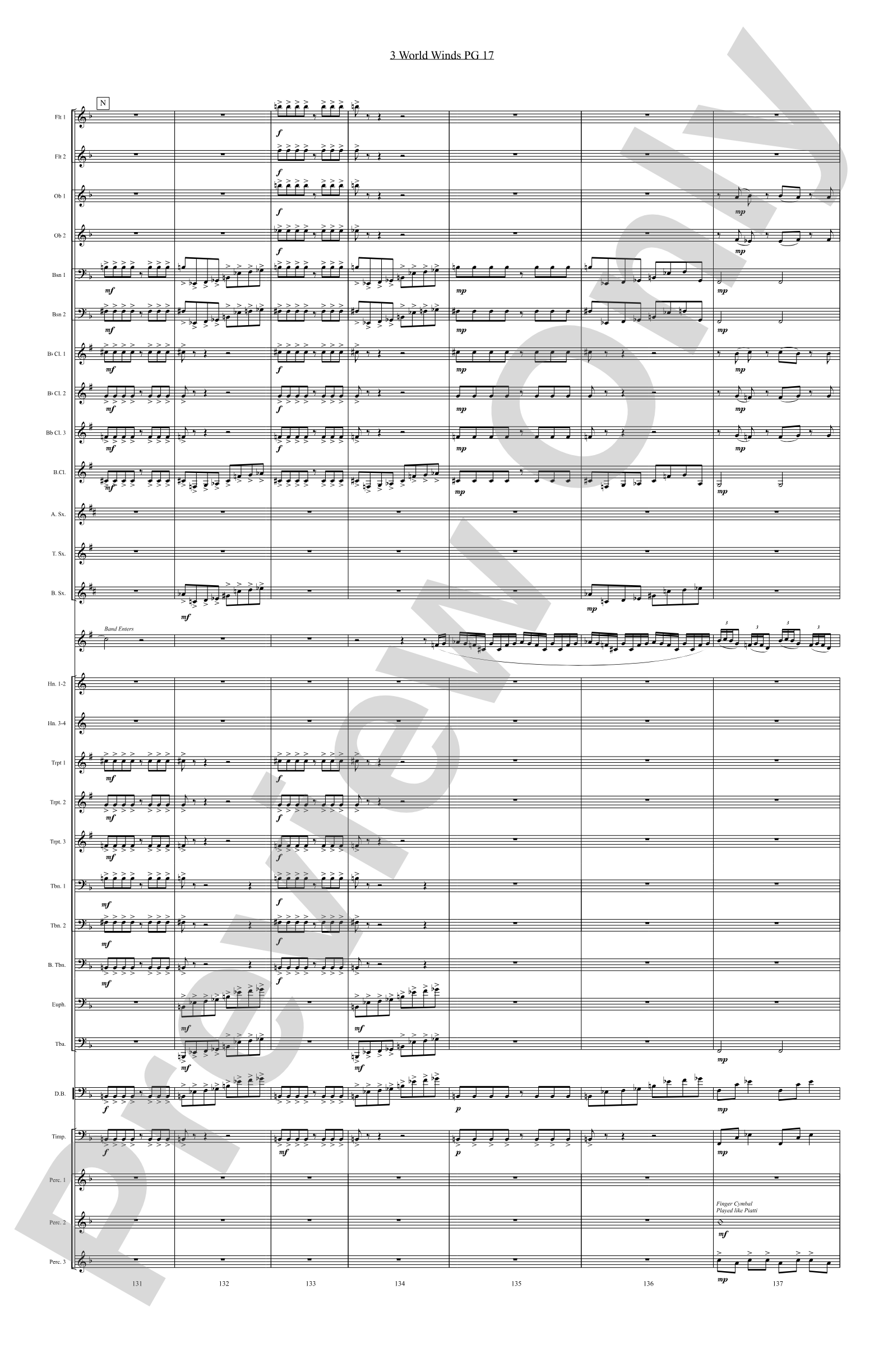 Three World Winds: Concert Band Conductor Score & Parts