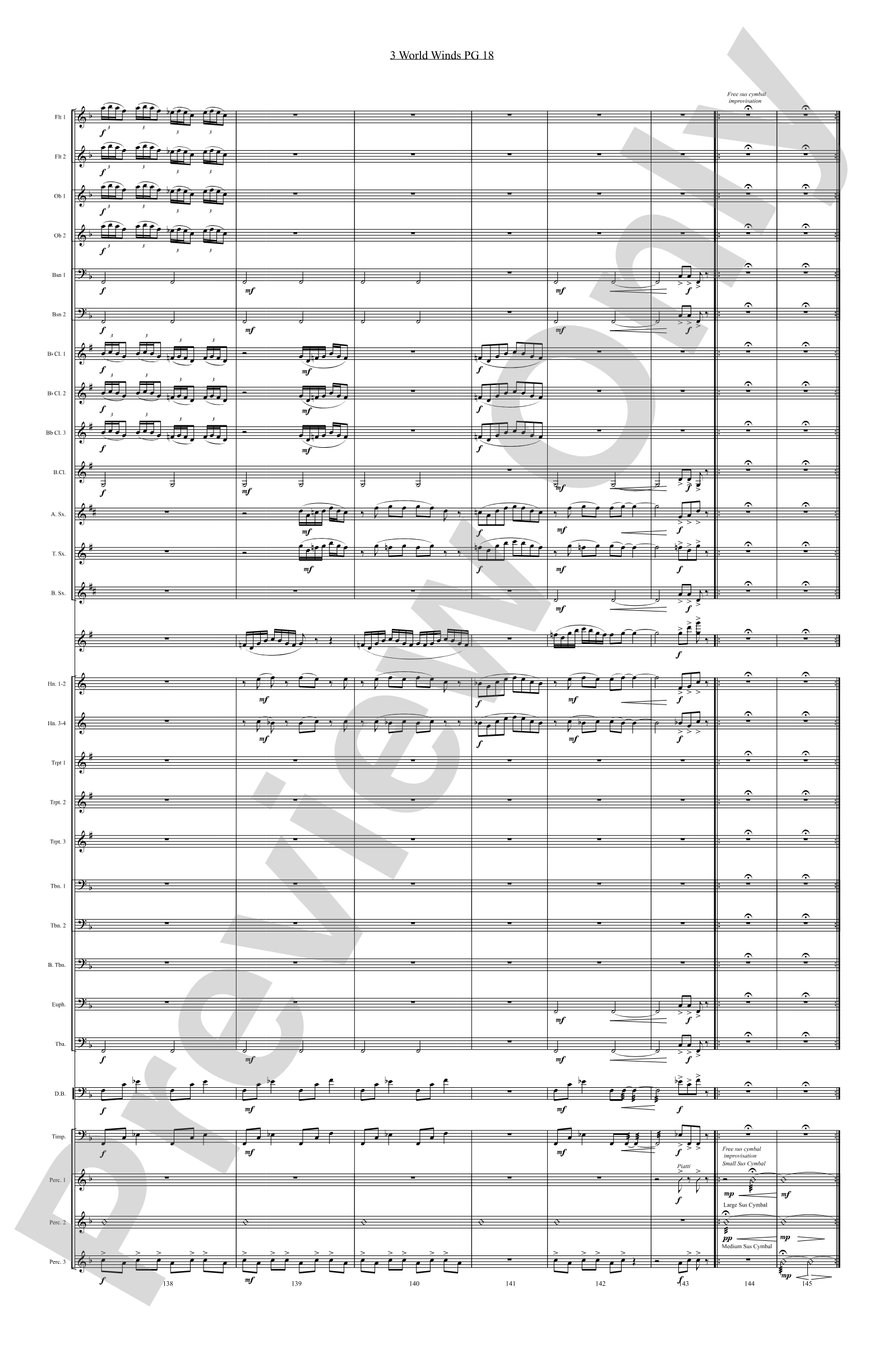 Three World Winds: Concert Band Conductor Score & Parts