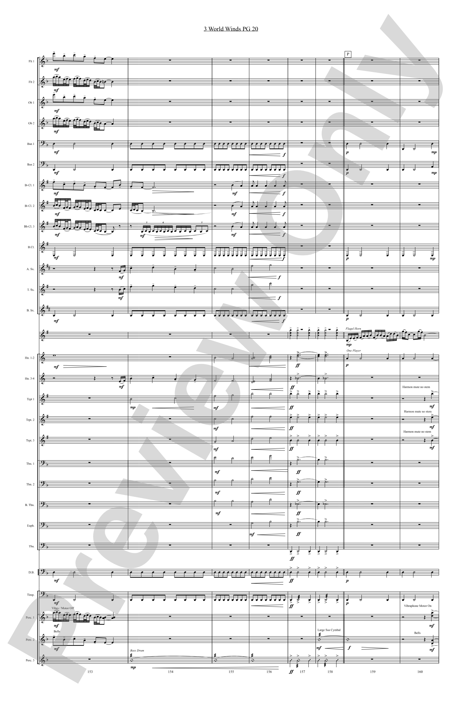 Three World Winds: Concert Band Conductor Score & Parts