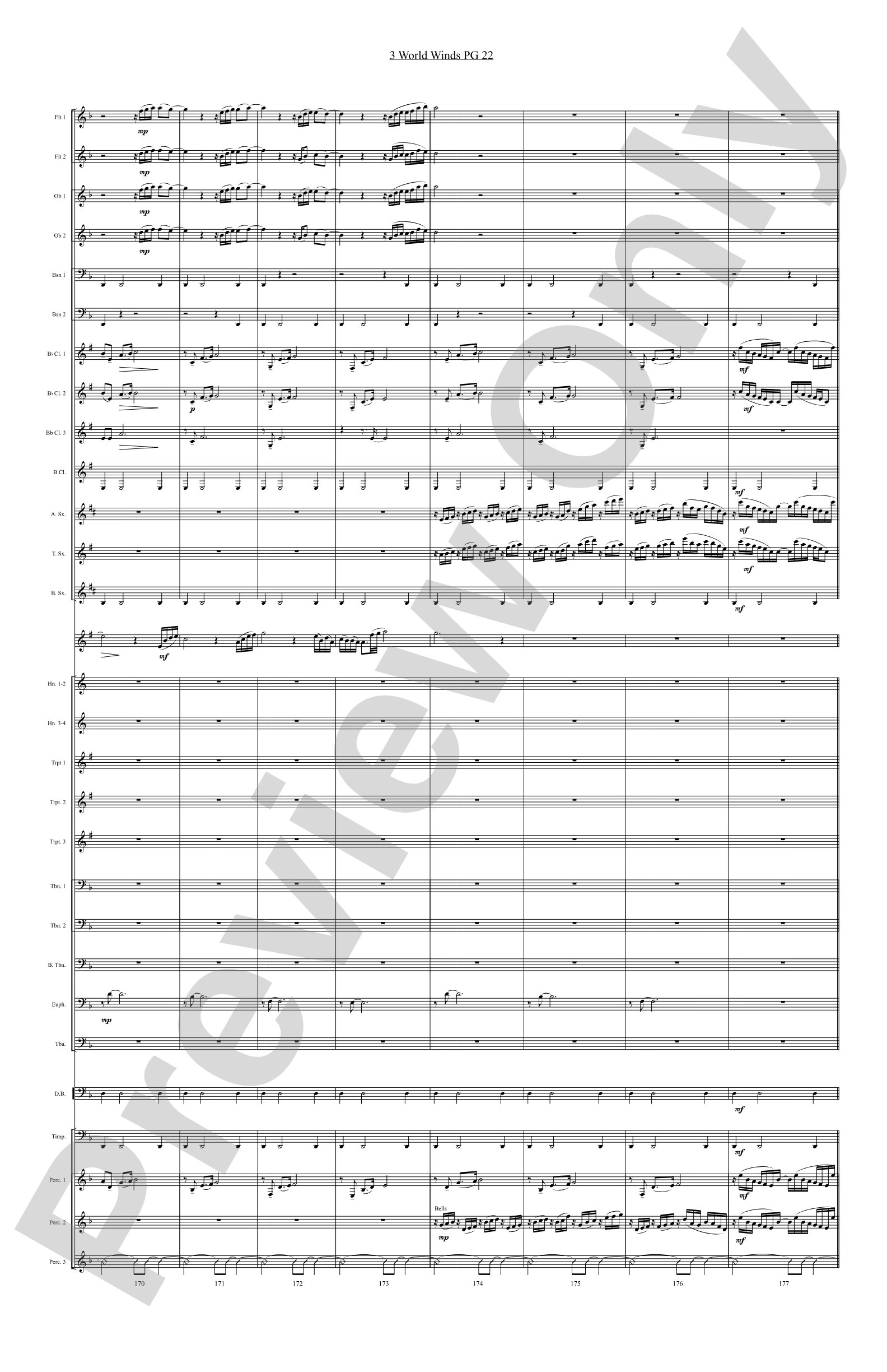 Three World Winds: Concert Band Conductor Score & Parts