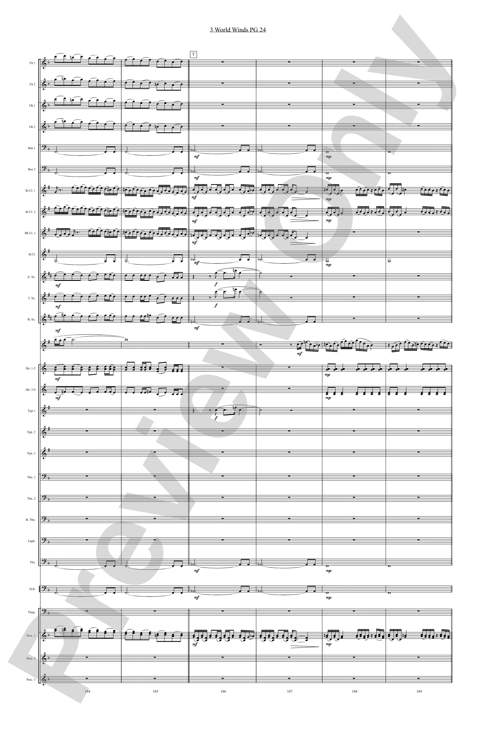 Three World Winds: Concert Band Conductor Score & Parts