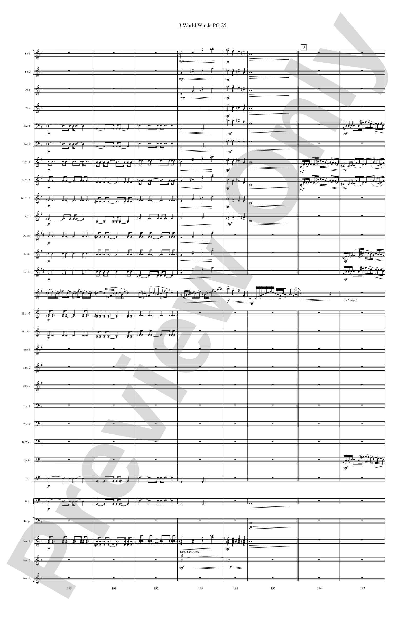 Three World Winds: Concert Band Conductor Score & Parts