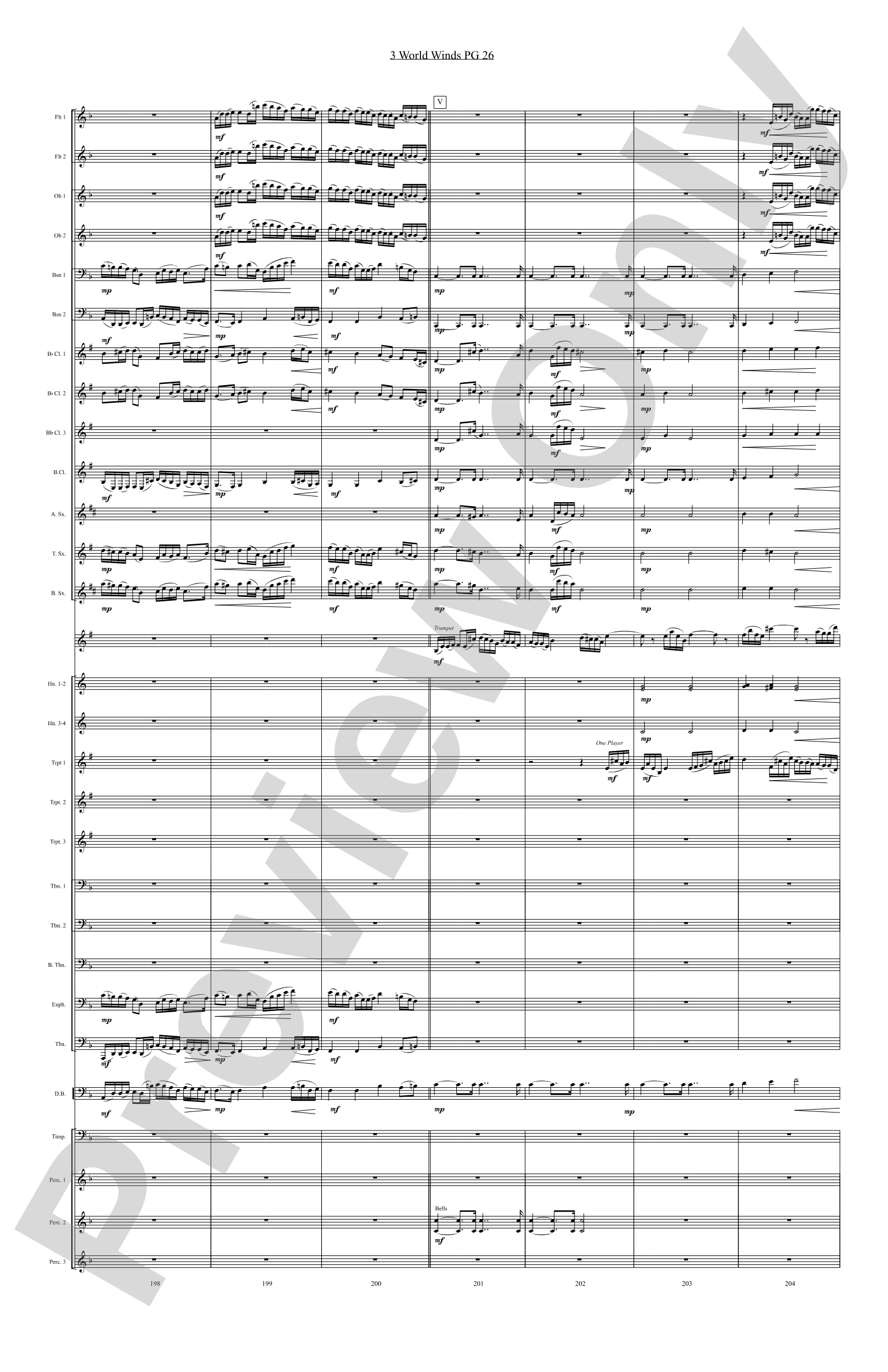Three World Winds: Concert Band Conductor Score & Parts