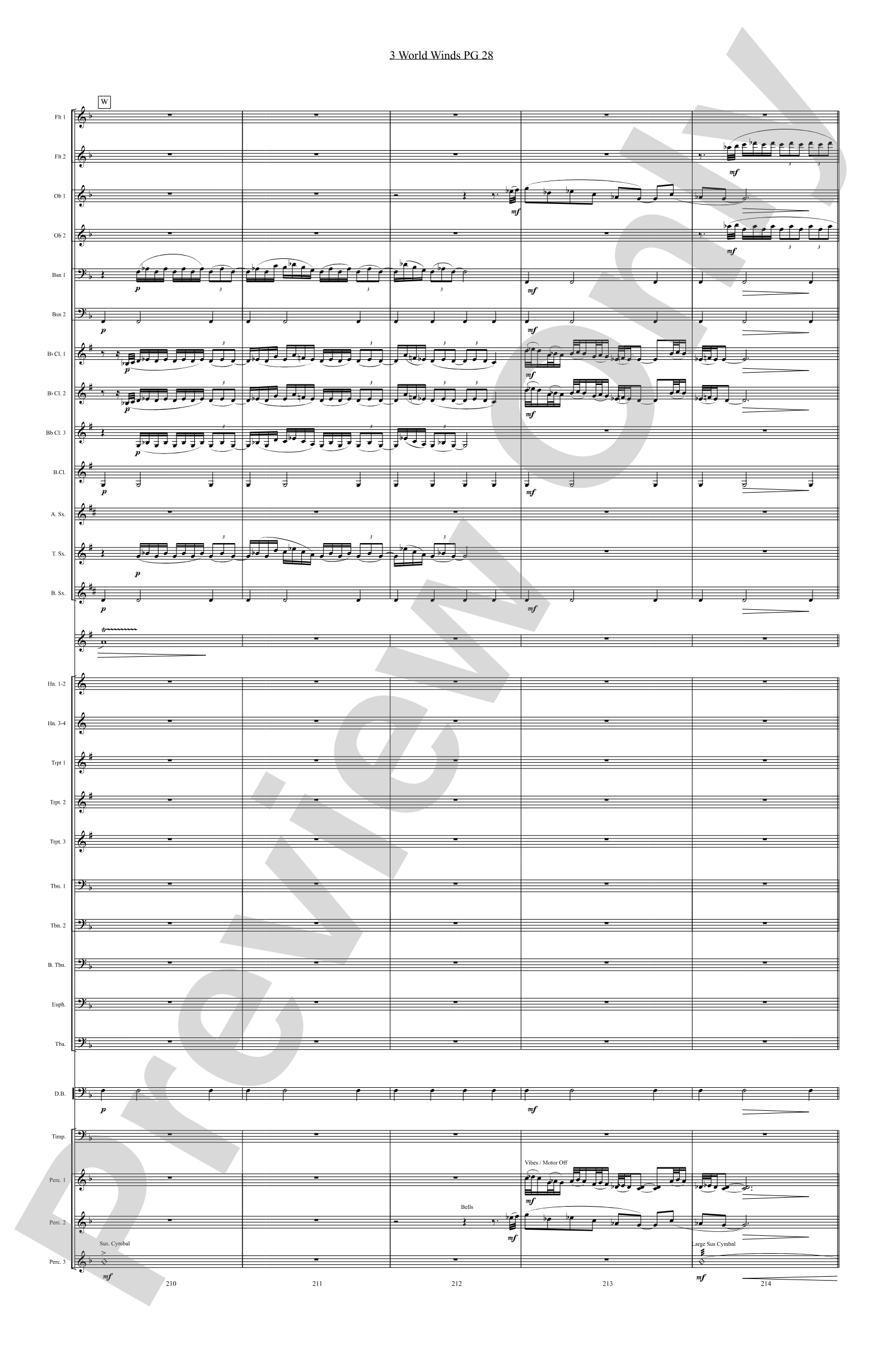 Three World Winds: Concert Band Conductor Score & Parts