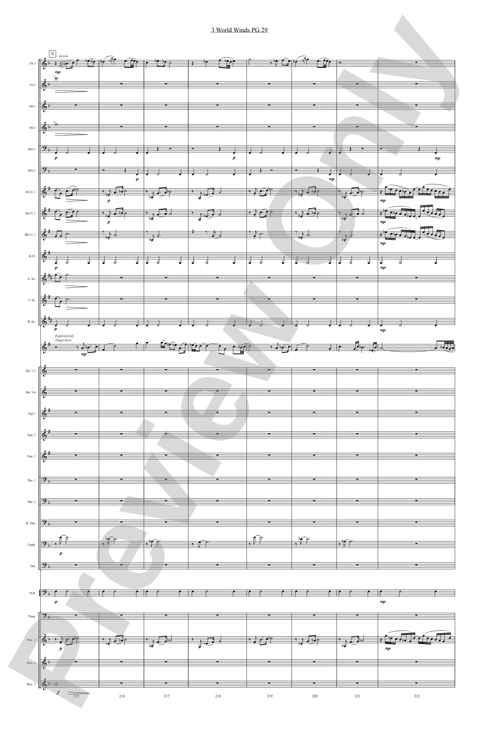Three World Winds: Concert Band Conductor Score & Parts