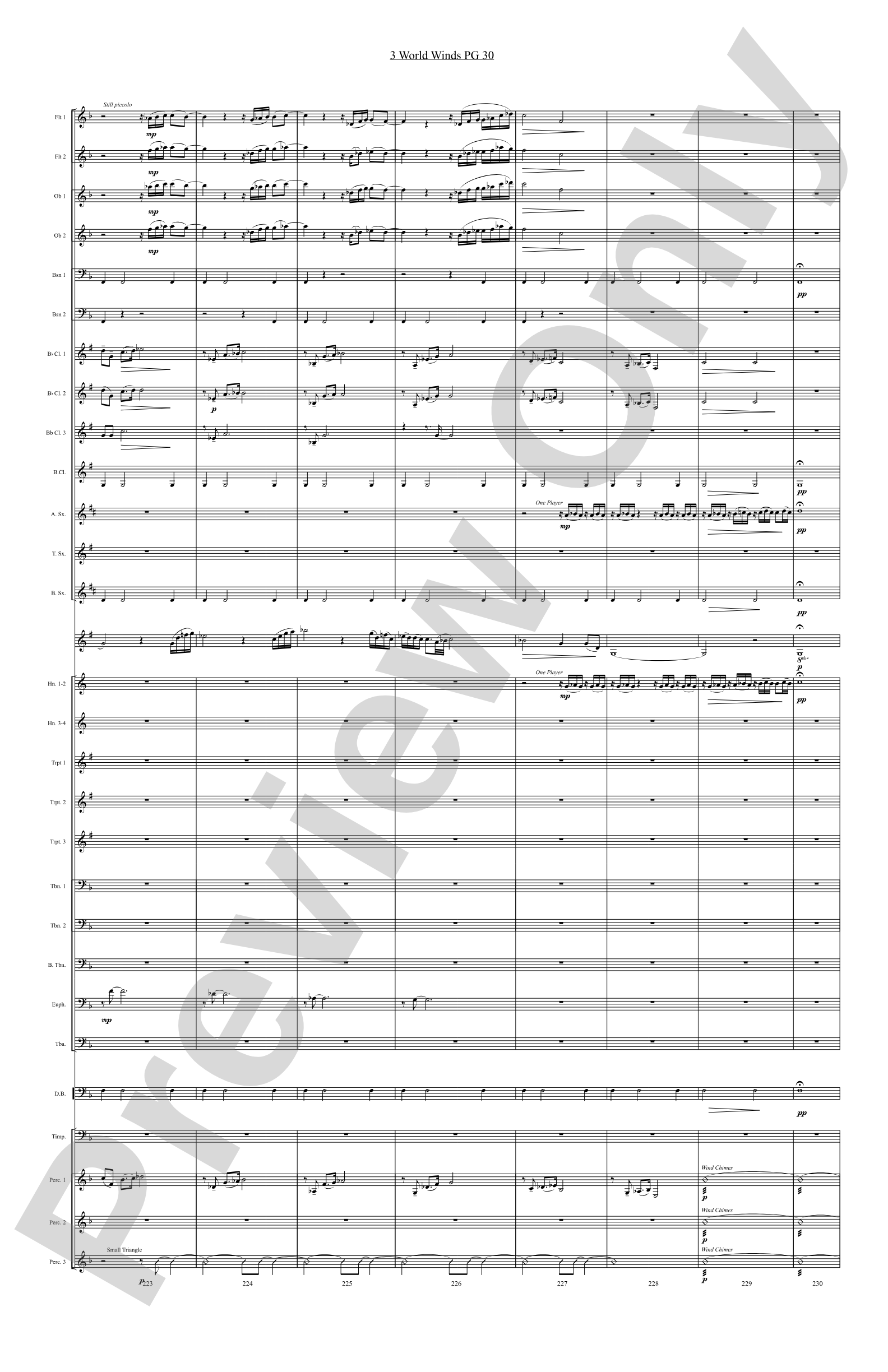 Three World Winds: Concert Band Conductor Score & Parts