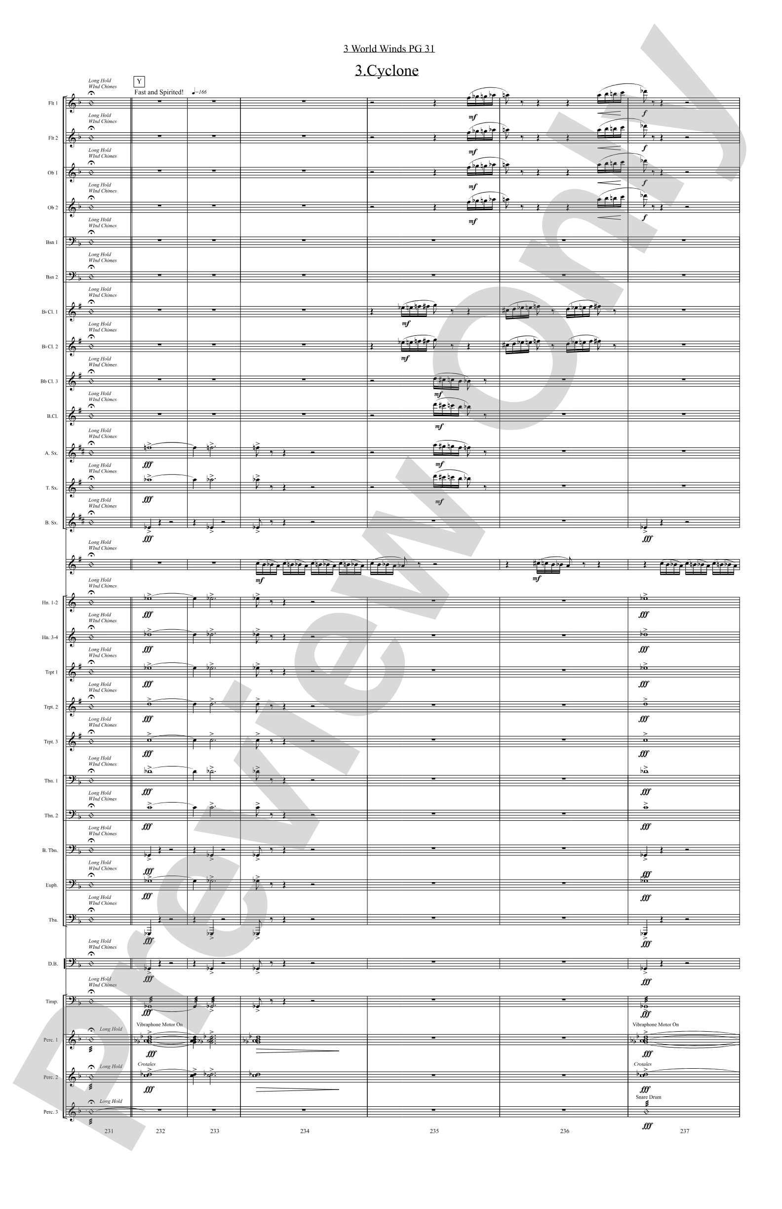 Three World Winds: Concert Band Conductor Score & Parts
