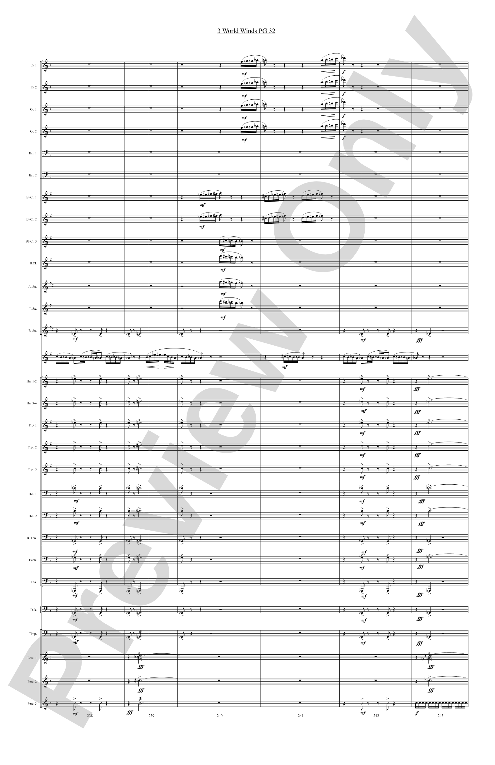 Three World Winds: Concert Band Conductor Score & Parts