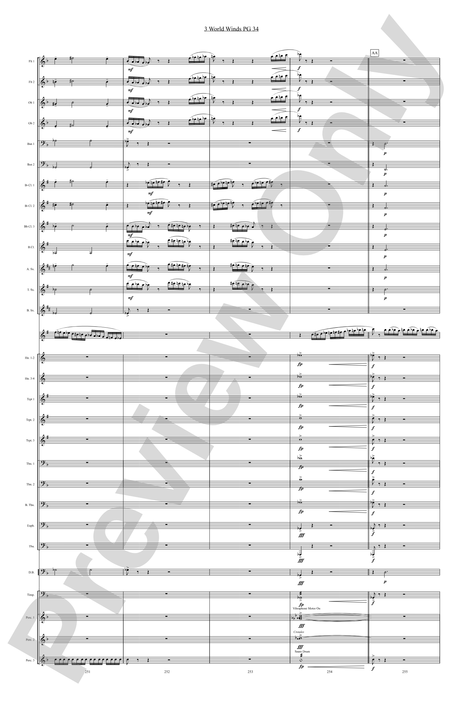 Three World Winds: Concert Band Conductor Score & Parts