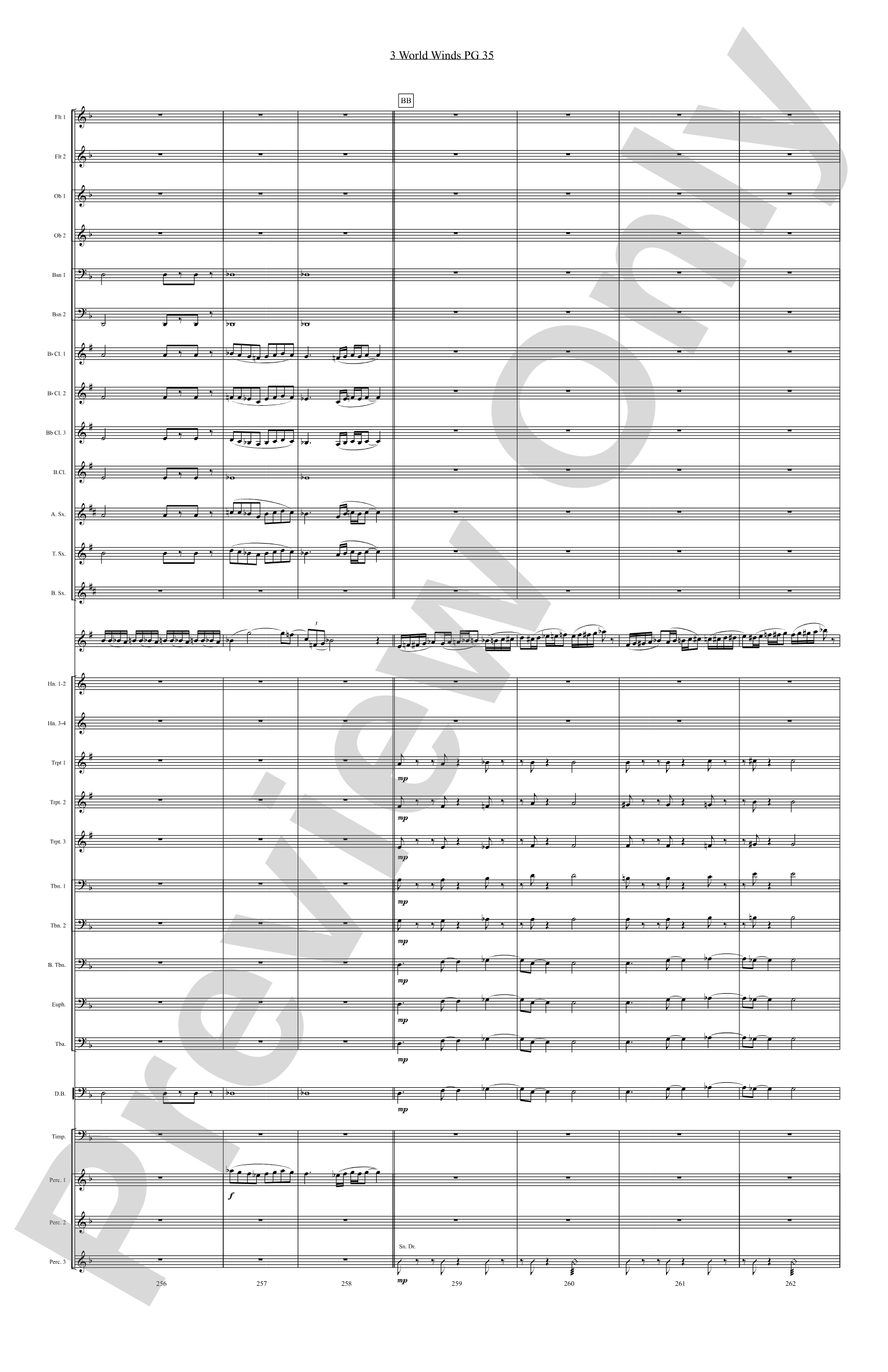 Three World Winds: Concert Band Conductor Score & Parts