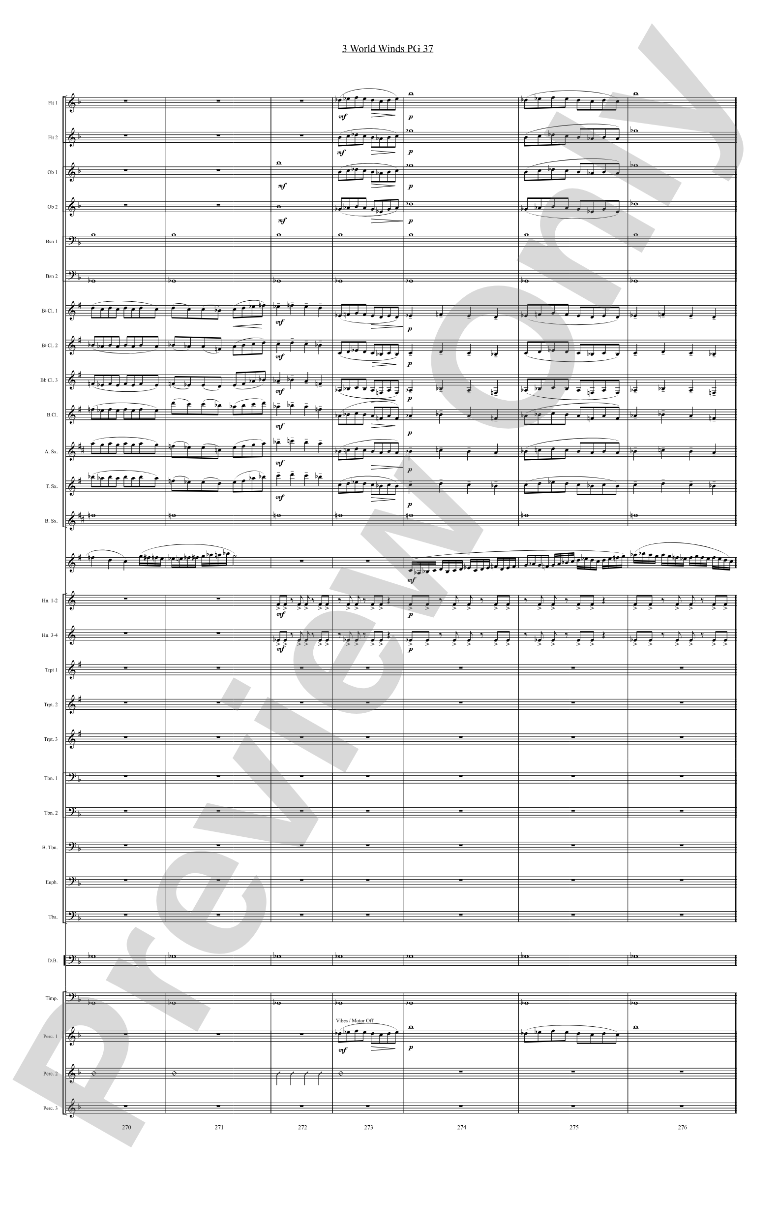 Three World Winds: Concert Band Conductor Score & Parts