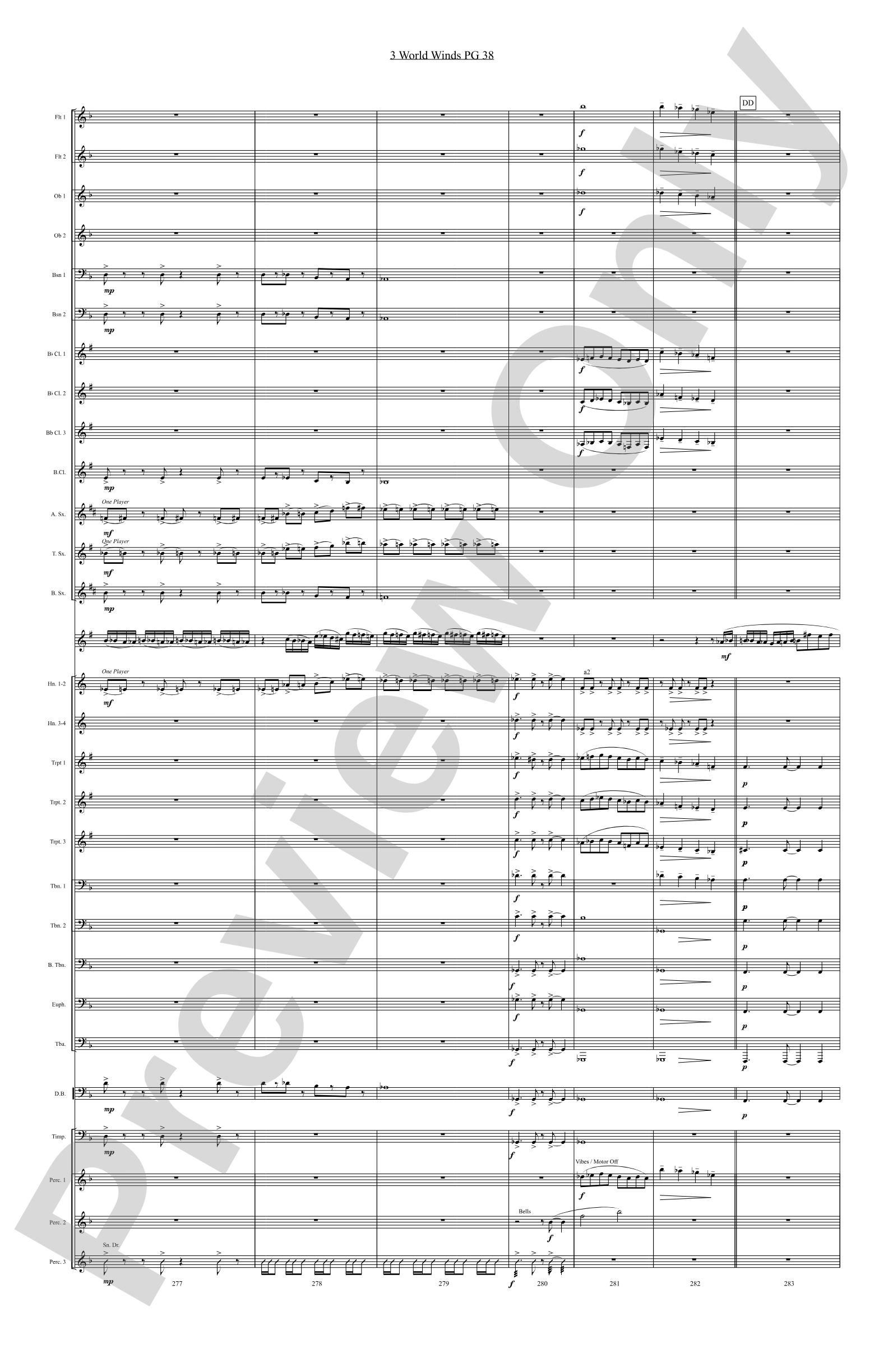 Three World Winds: Concert Band Conductor Score & Parts