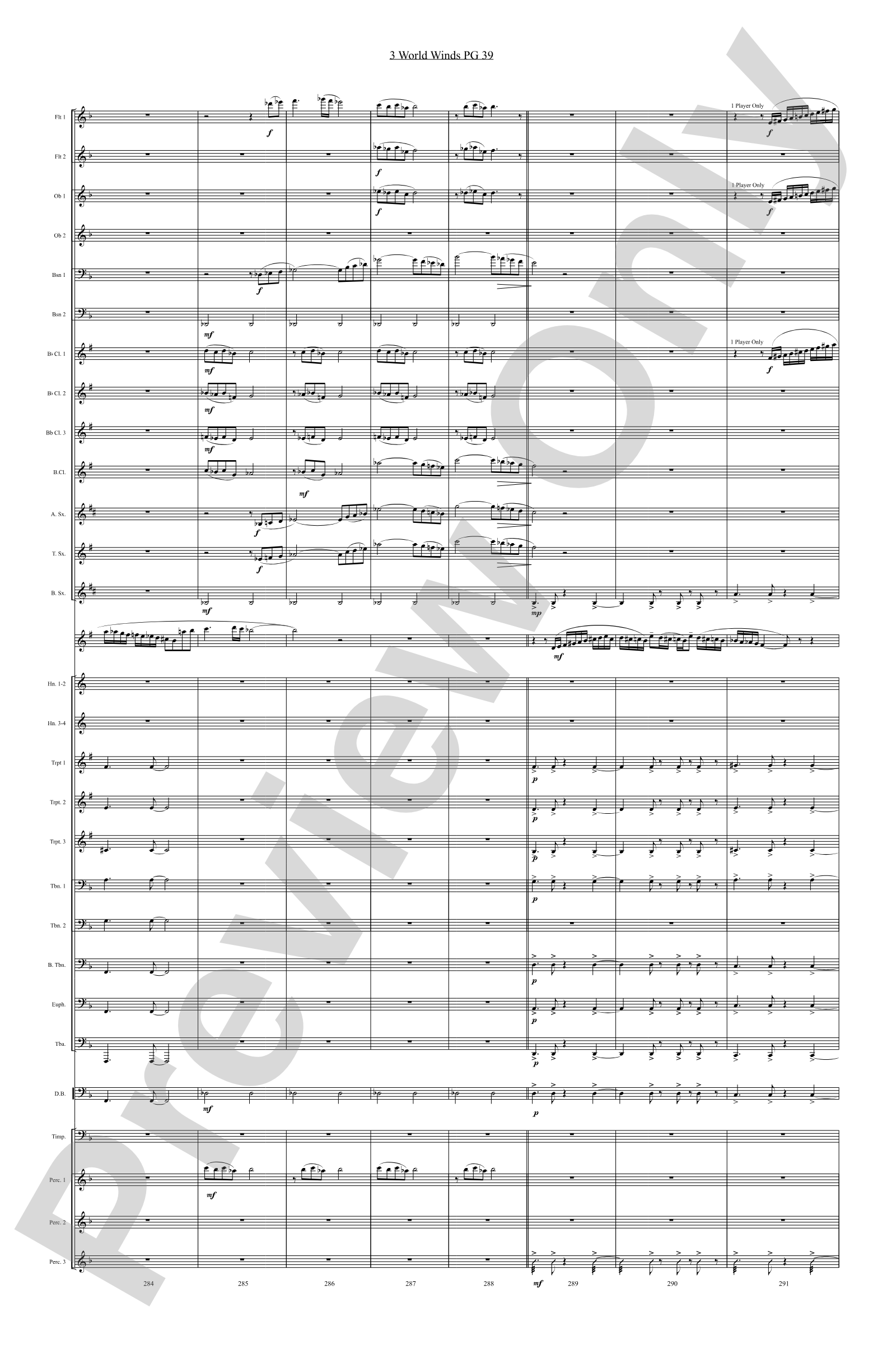 Three World Winds: Concert Band Conductor Score & Parts