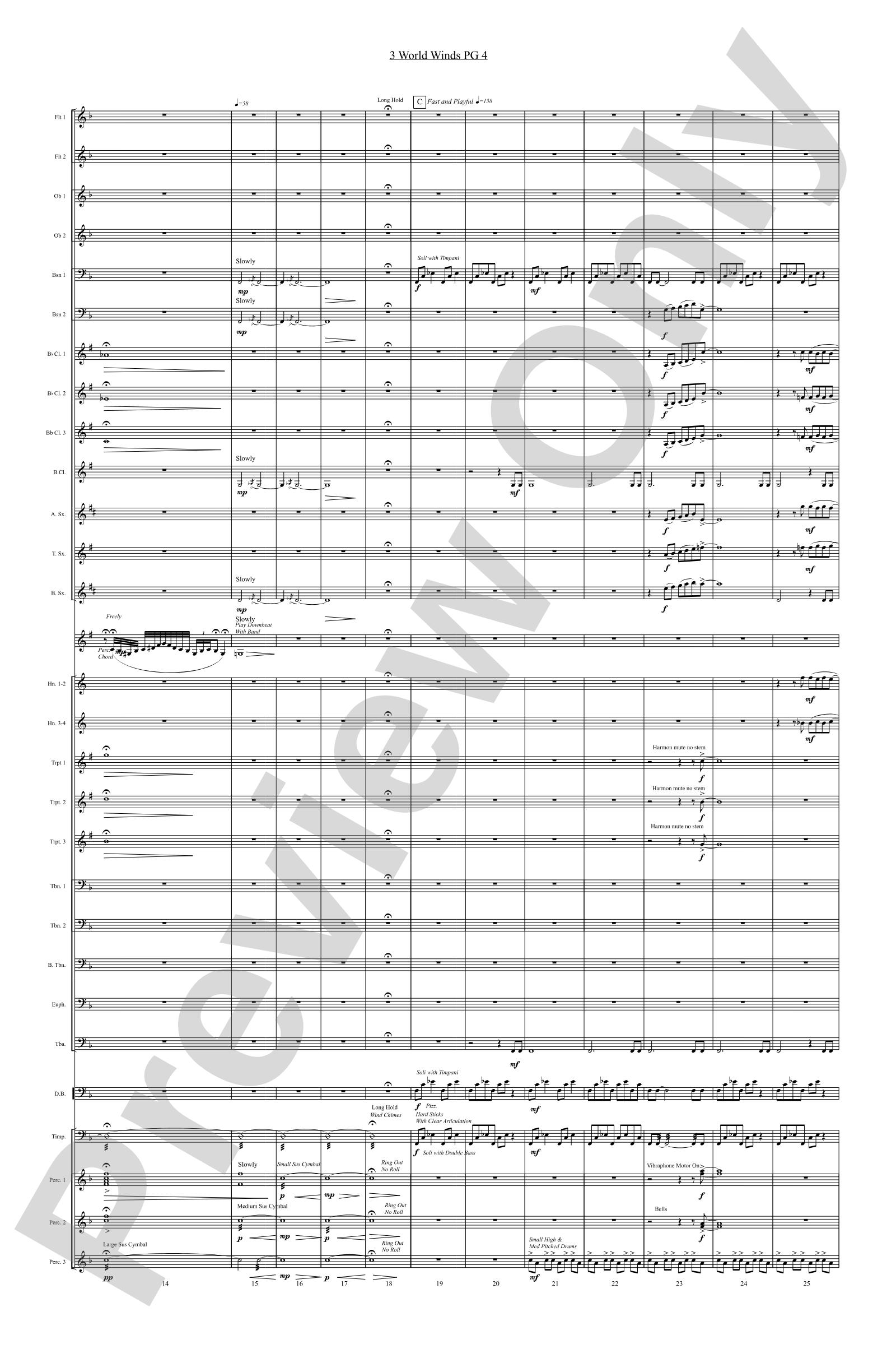 Three World Winds: Concert Band Conductor Score & Parts