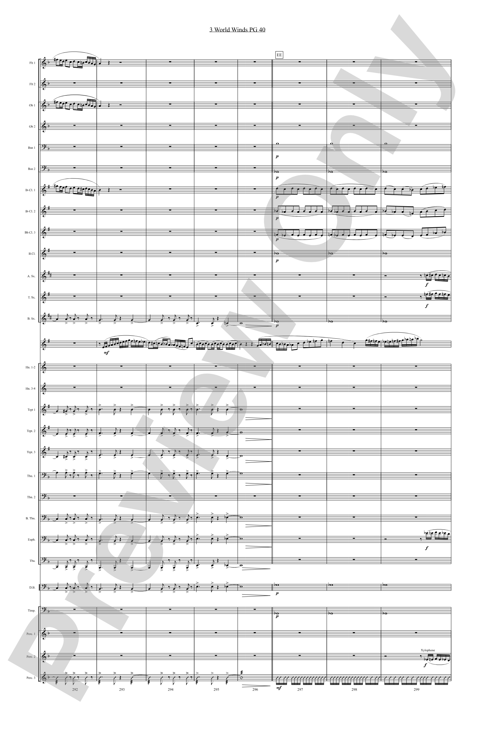 Three World Winds: Concert Band Conductor Score & Parts